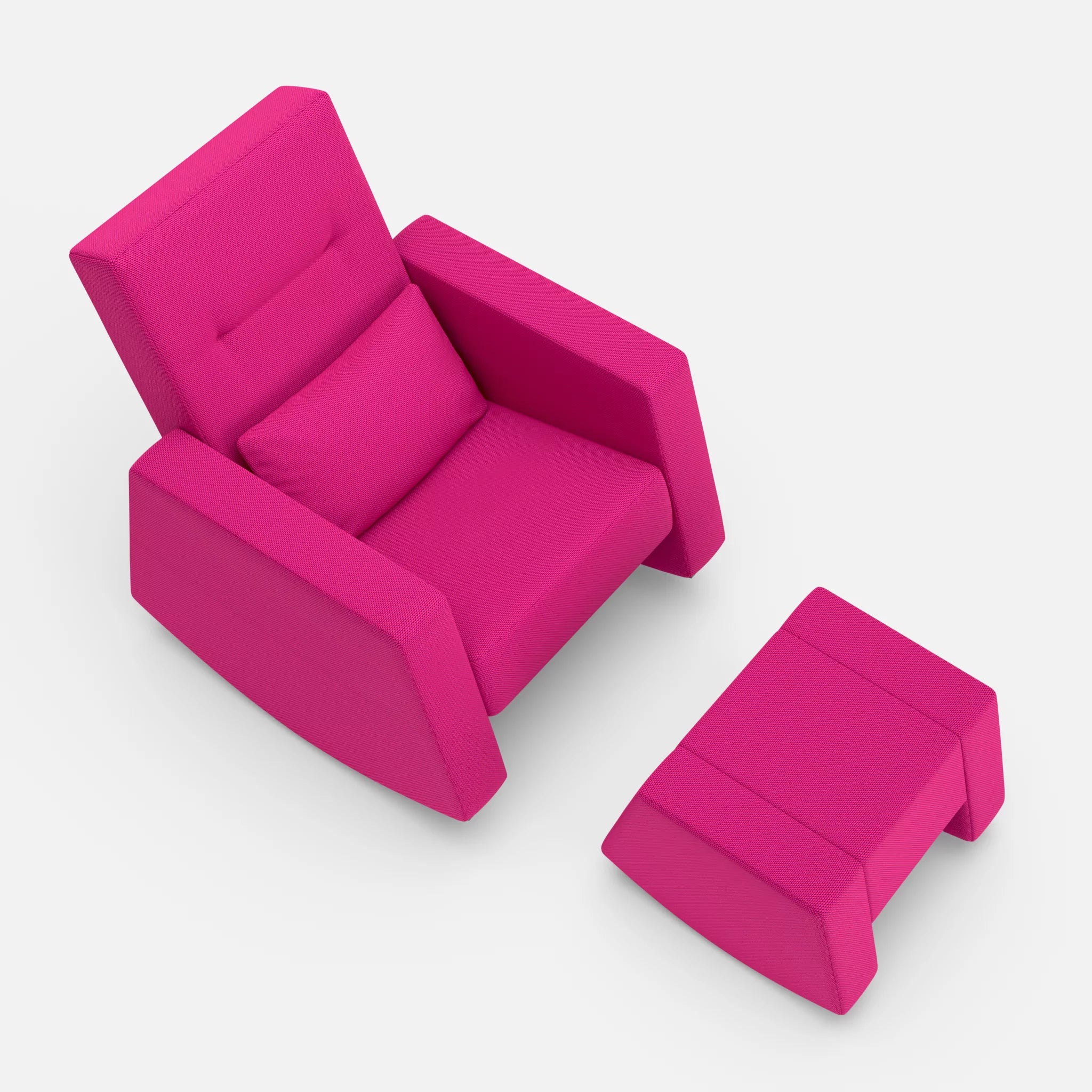 Schaukelsessel Softrocker mit Schaukelhocker novummagenta in Magenta von oben