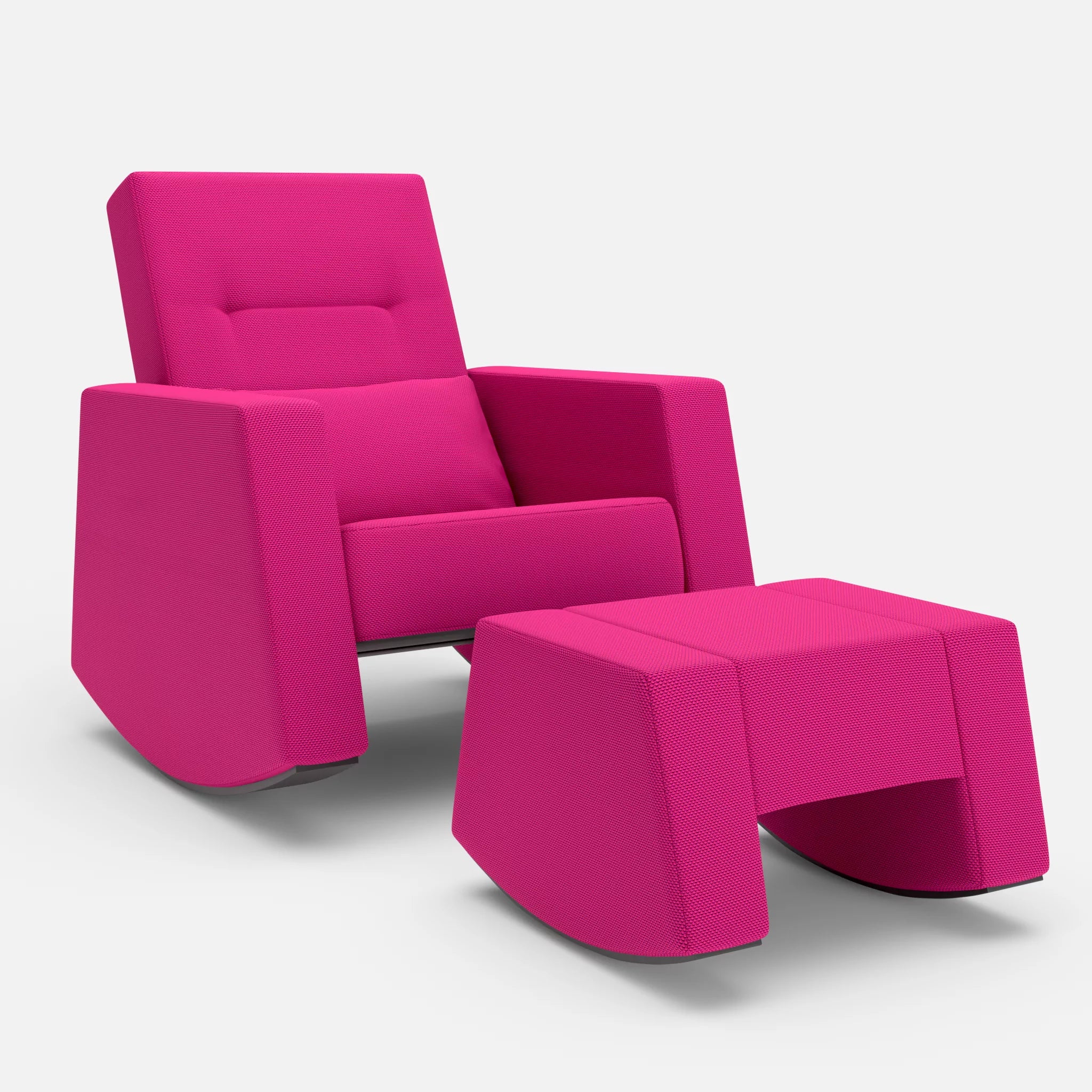 Schaukelsessel Softrocker mit Schaukelhocker novummagenta in Magenta von vorne