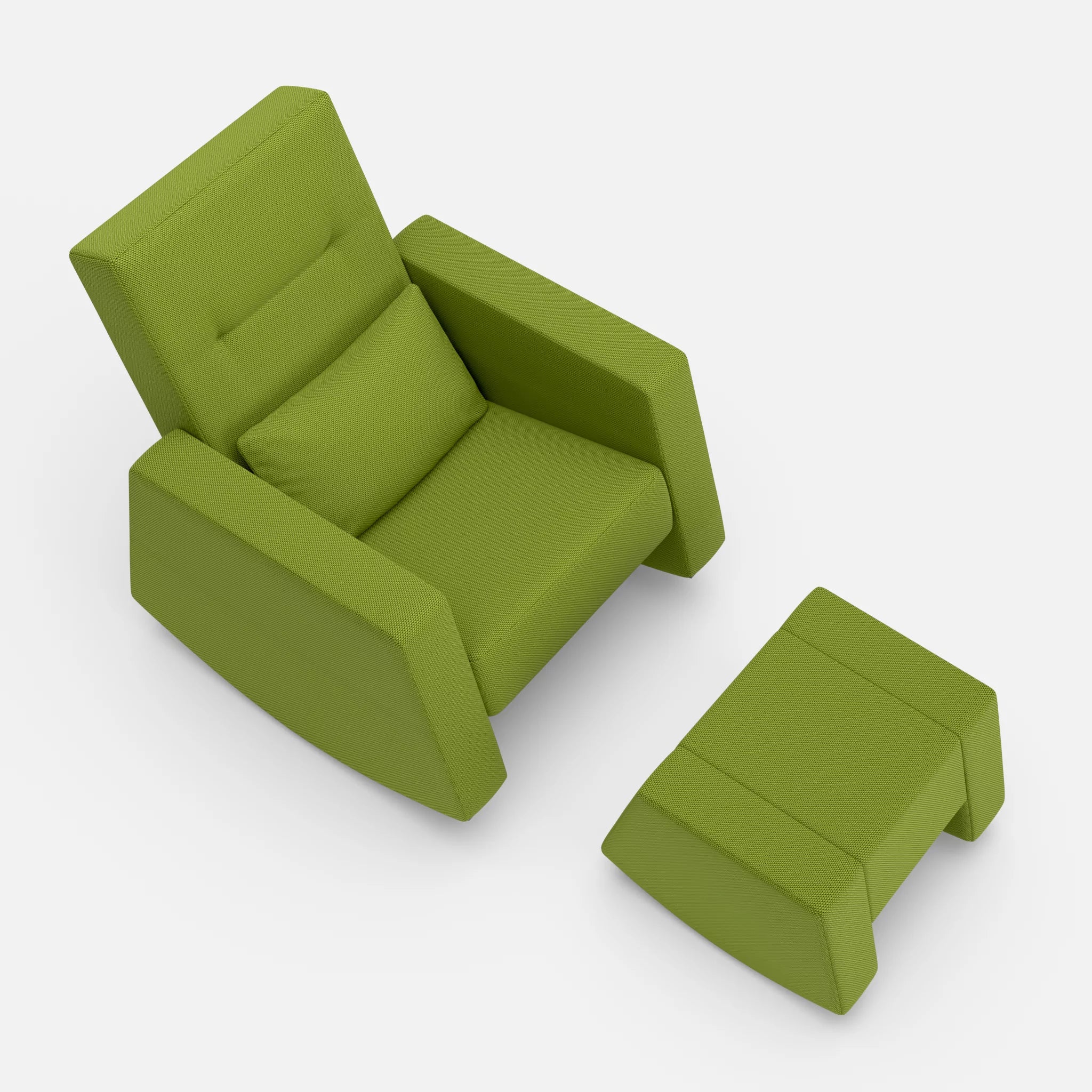 Schaukelsessel Softrocker mit Schaukelhocker novummoss in Grün von oben