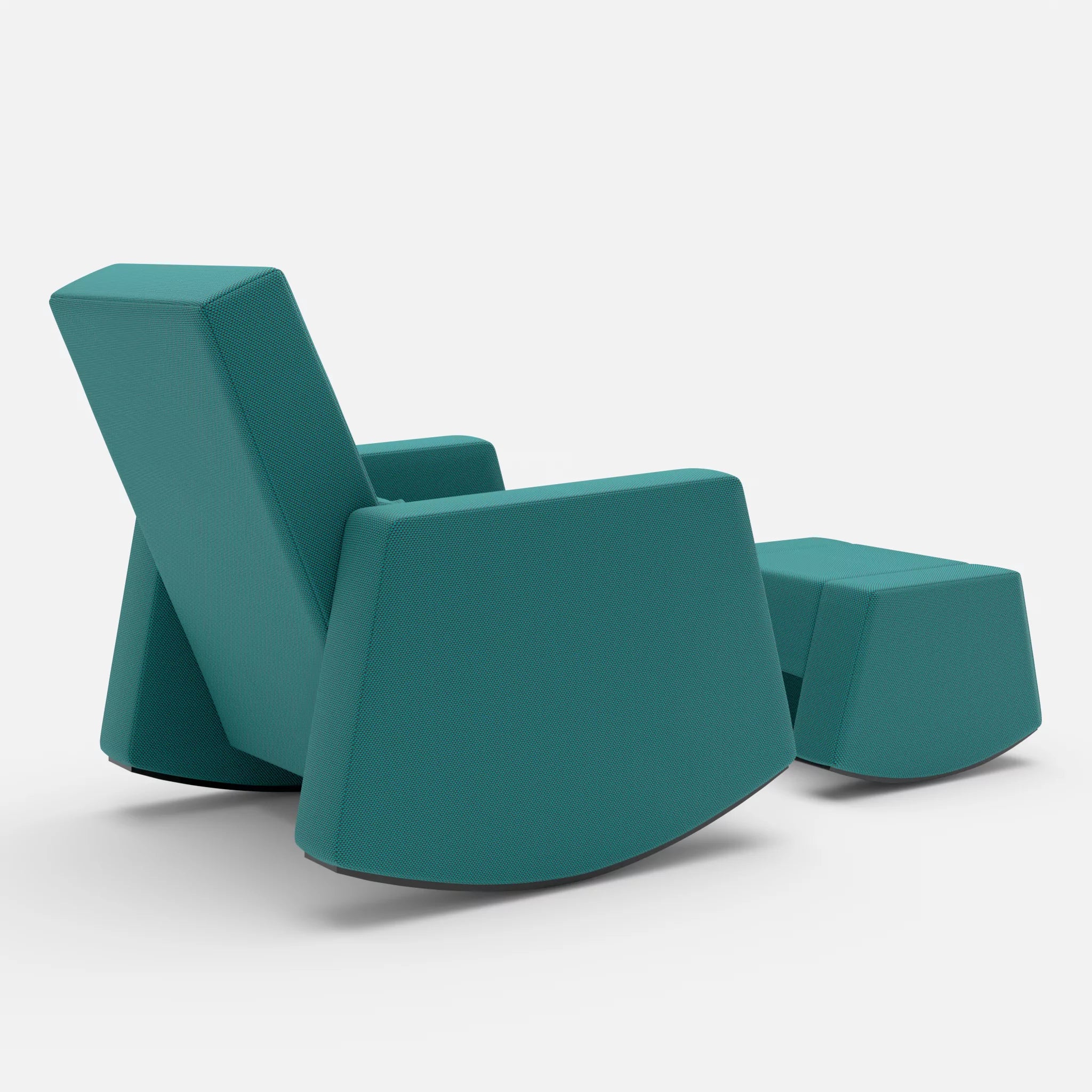 Schaukelsessel Softrocker mit Schaukelhocker novumprisma in Türkis von hinten