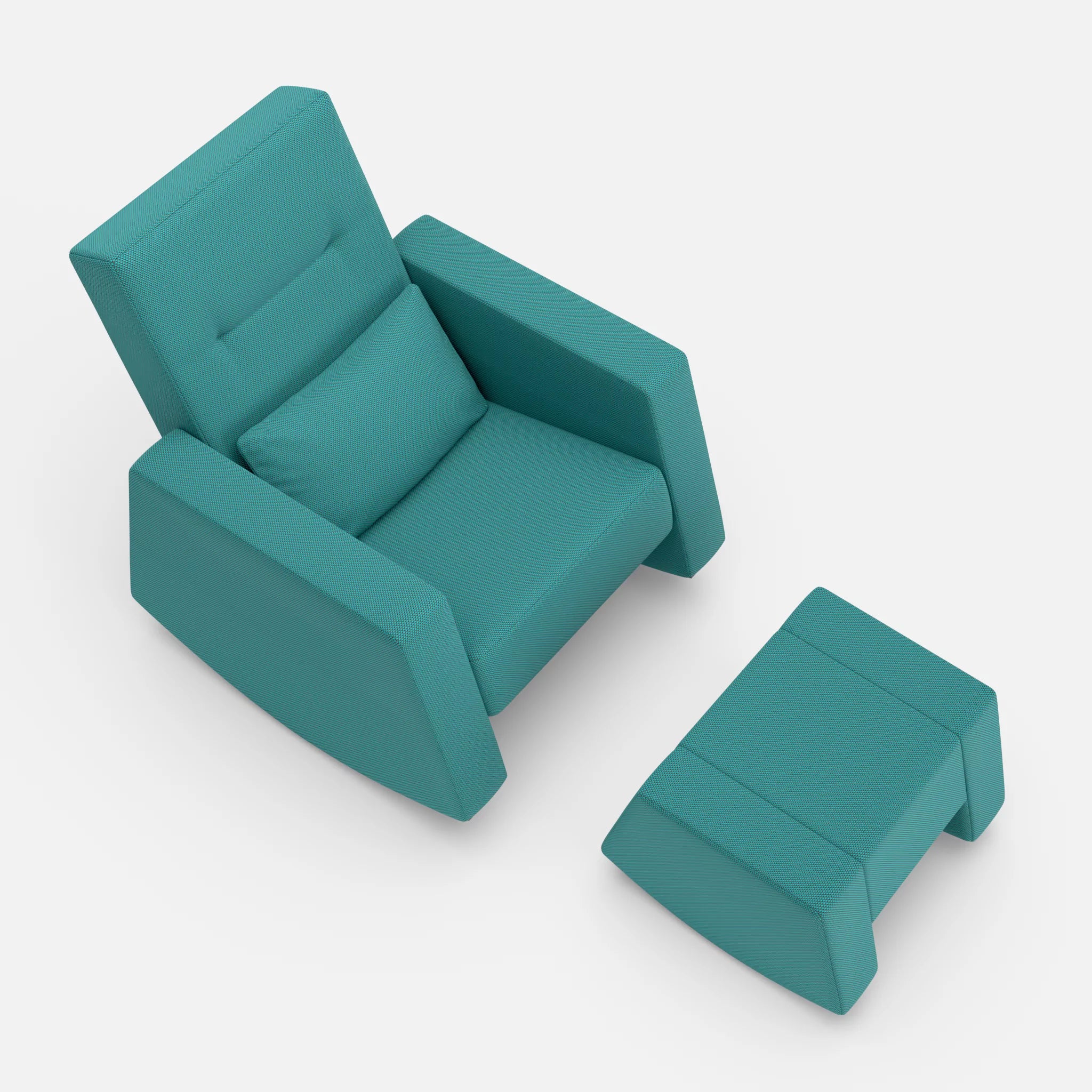 Schaukelsessel Softrocker mit Schaukelhocker novumprisma in Türkis von oben