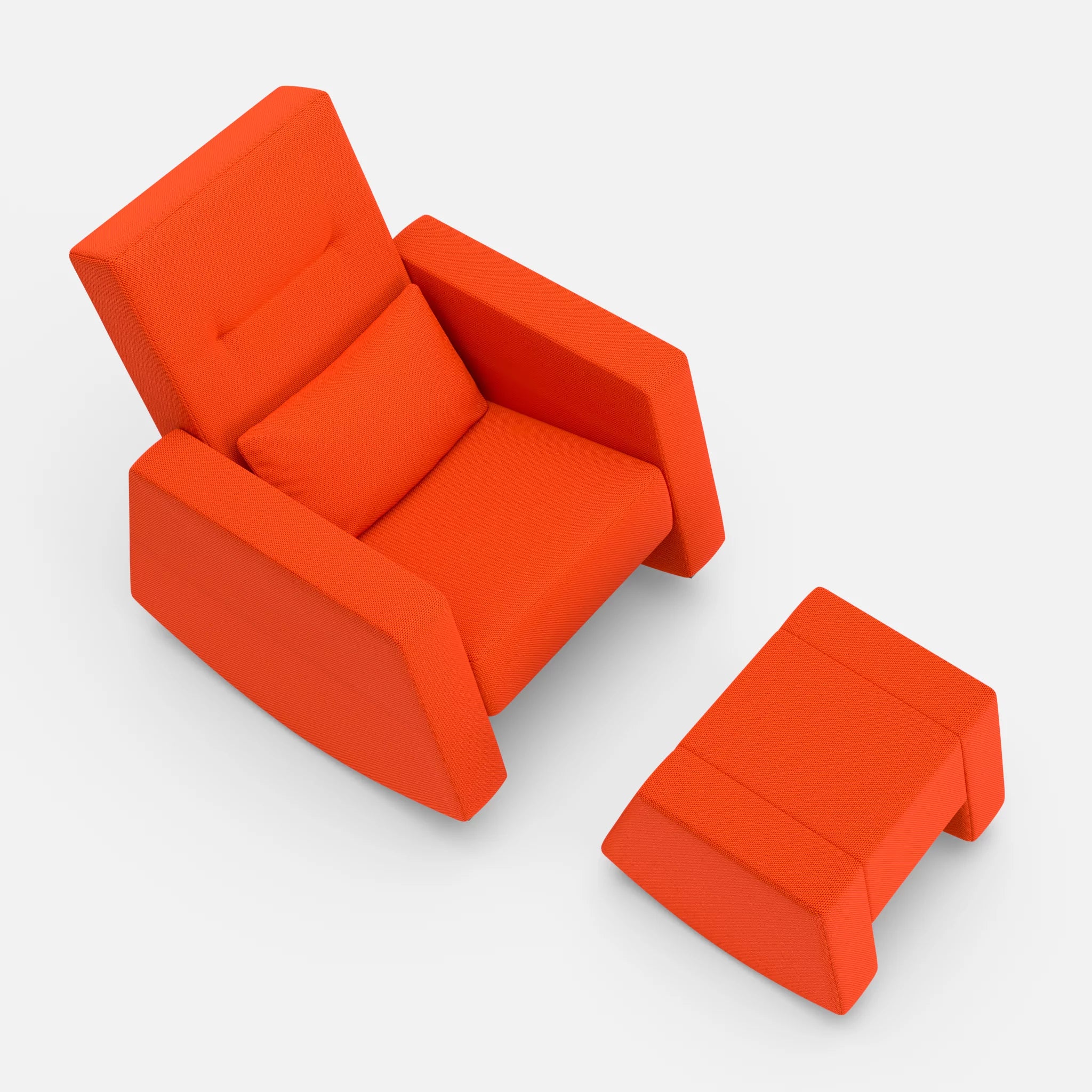 Schaukelsessel Softrocker mit Schaukelhocker novumsunset in Rot von oben