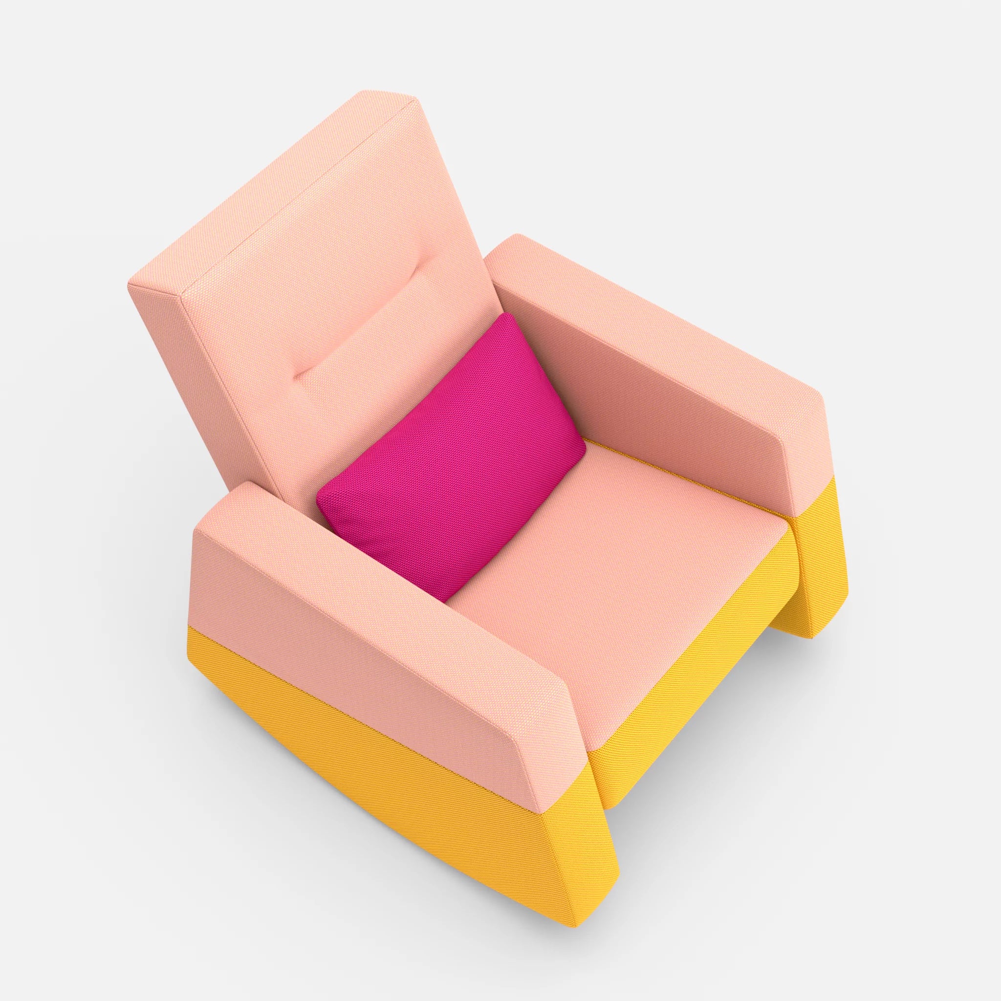 Schaukelsessel Softrocker novumflamingo-novumcurry-novummagenta in Flamingo und Curry und Magenta von oben