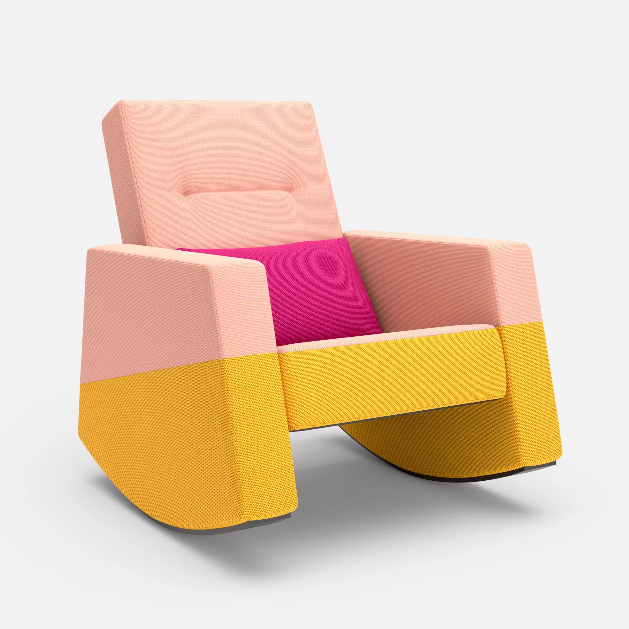 Schaukelsessel Softrocker novumflamingo-novumcurry-novummagenta in Flamingo und Curry und Magenta von vorne