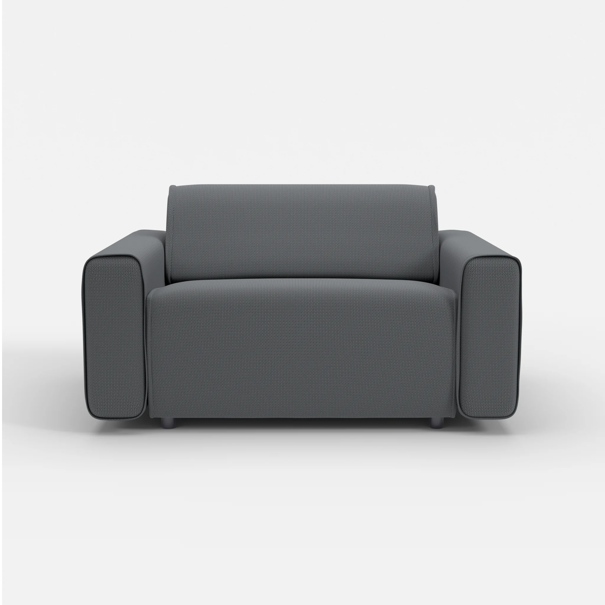 Sessel Belleform mit breiter Armlehne 4 credoasphalt in Anthrazit von vorne