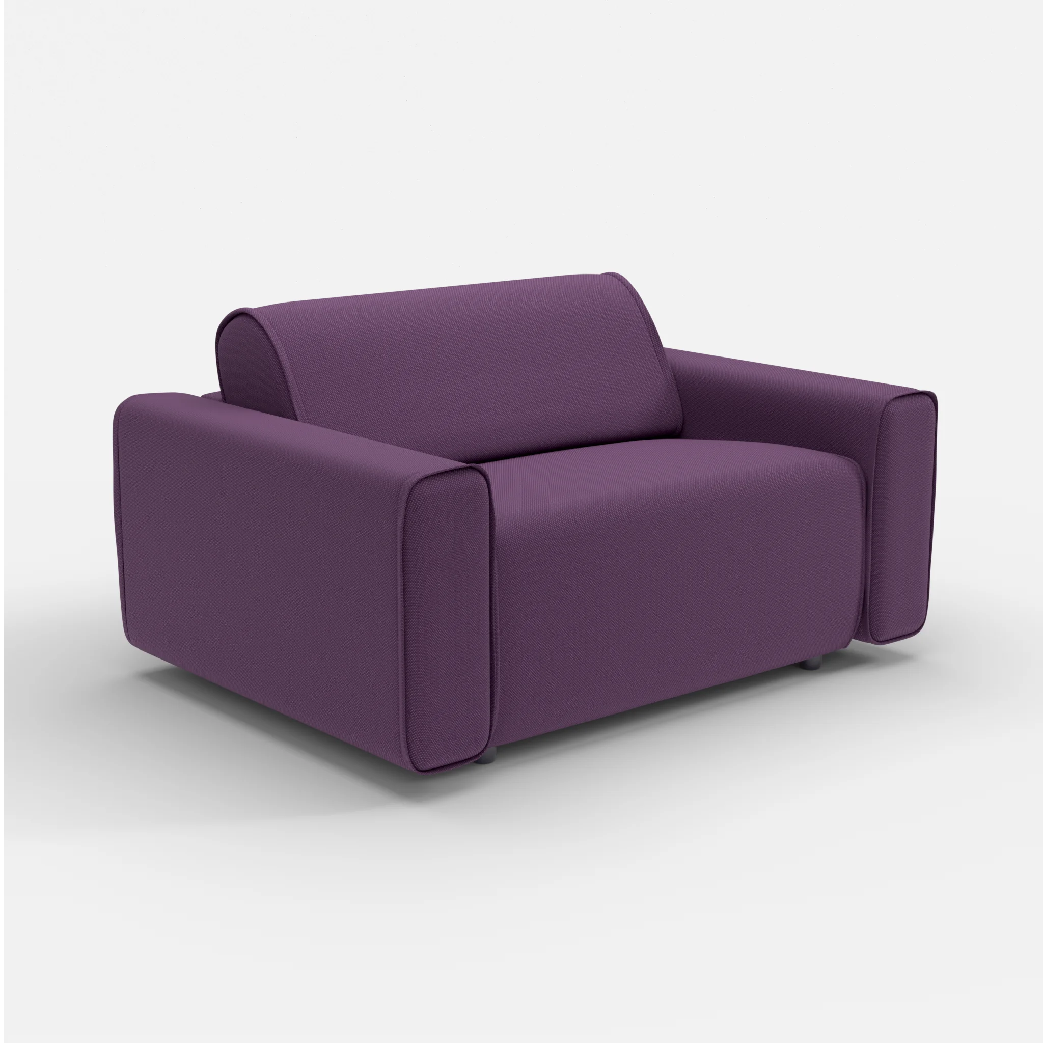 Sessel Belleform mit breiter Armlehne 4 novumprune in Violett von der Seite