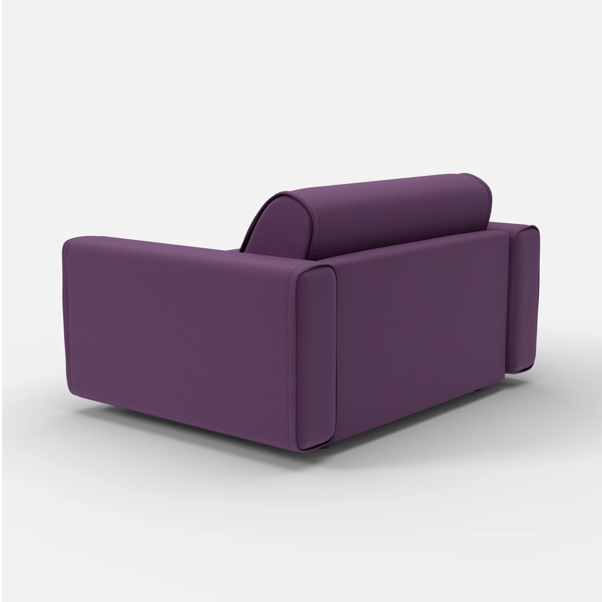 Sessel Belleform mit breiter Armlehne 4 novumprune in Violett von hinten