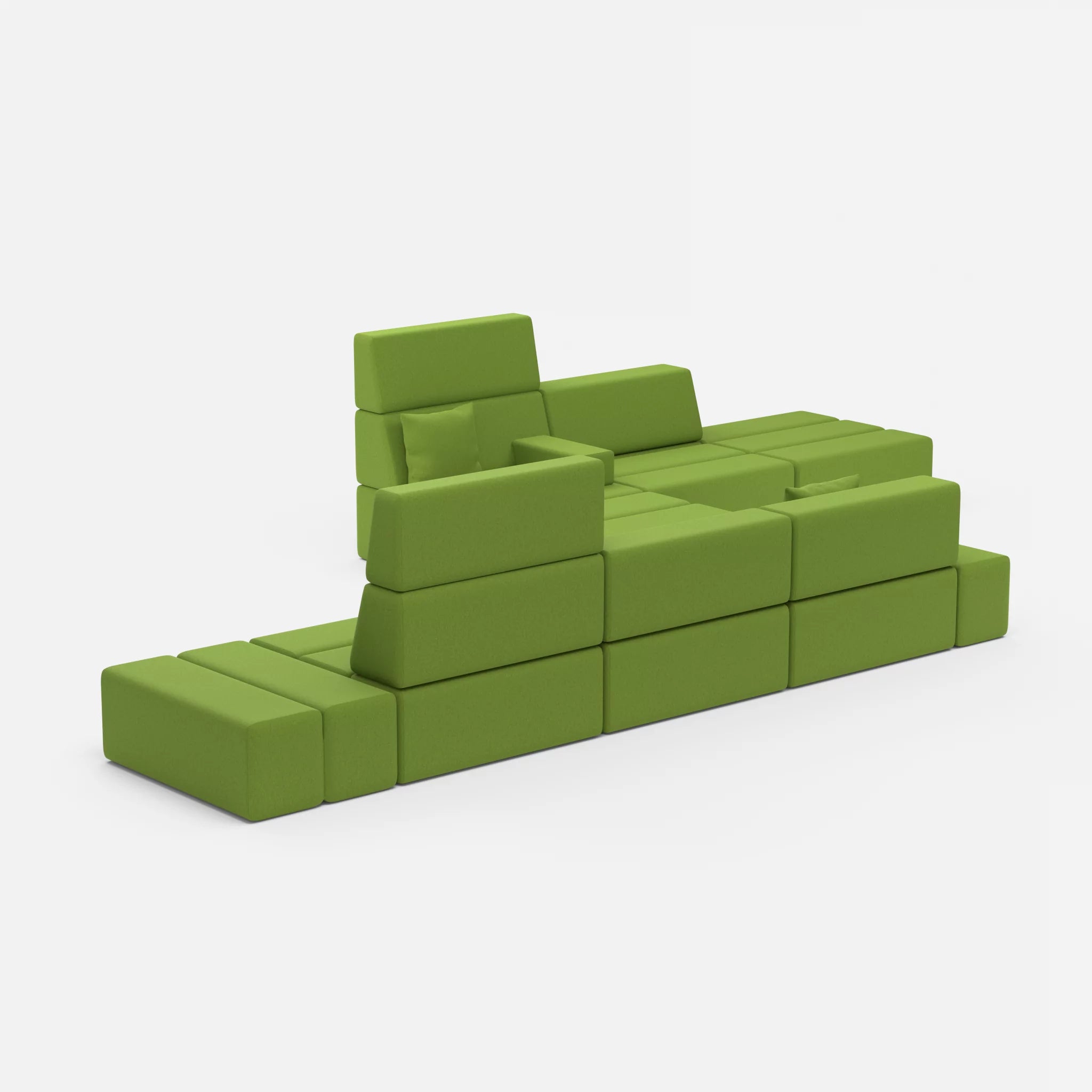 Sofalandschaft Bricks 1 dama0027 in Grün von der Seite