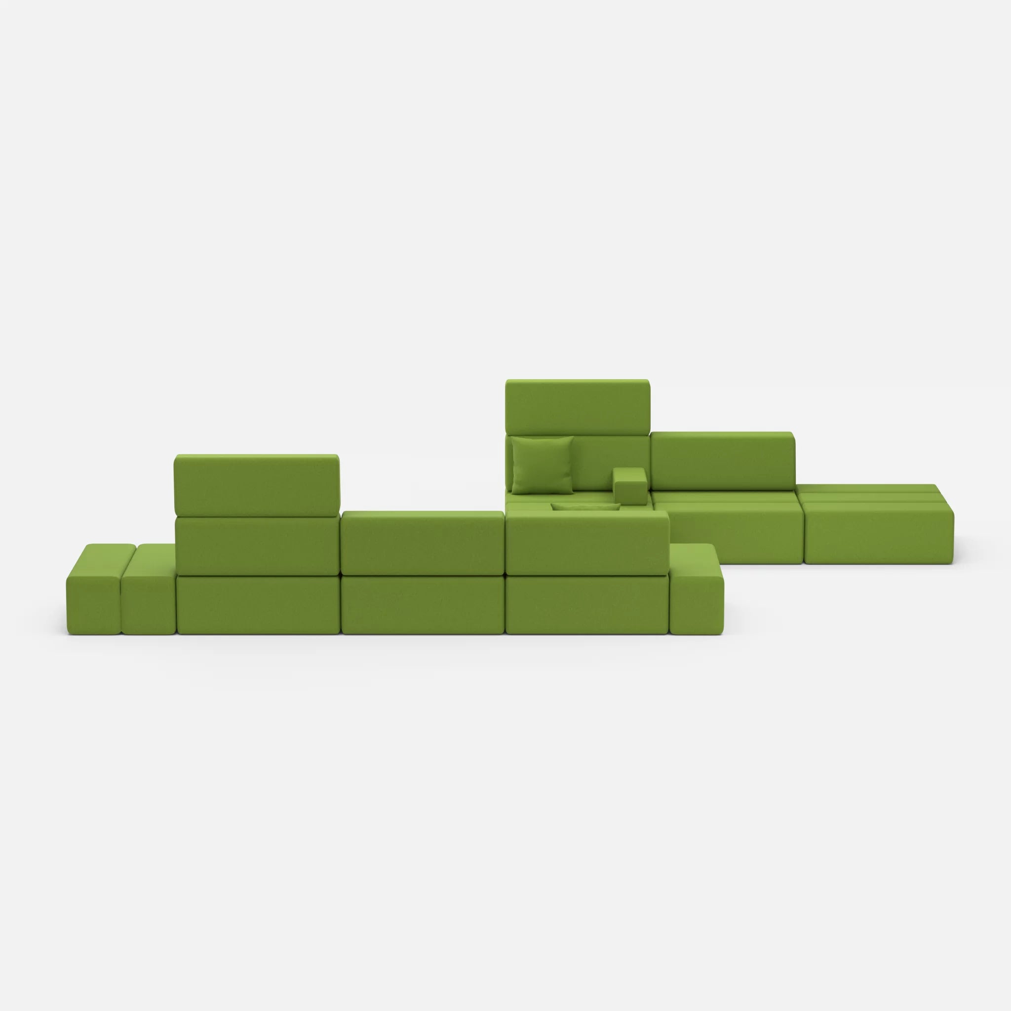 Sofalandschaft Bricks 1 dama0027 in Grün von vorne