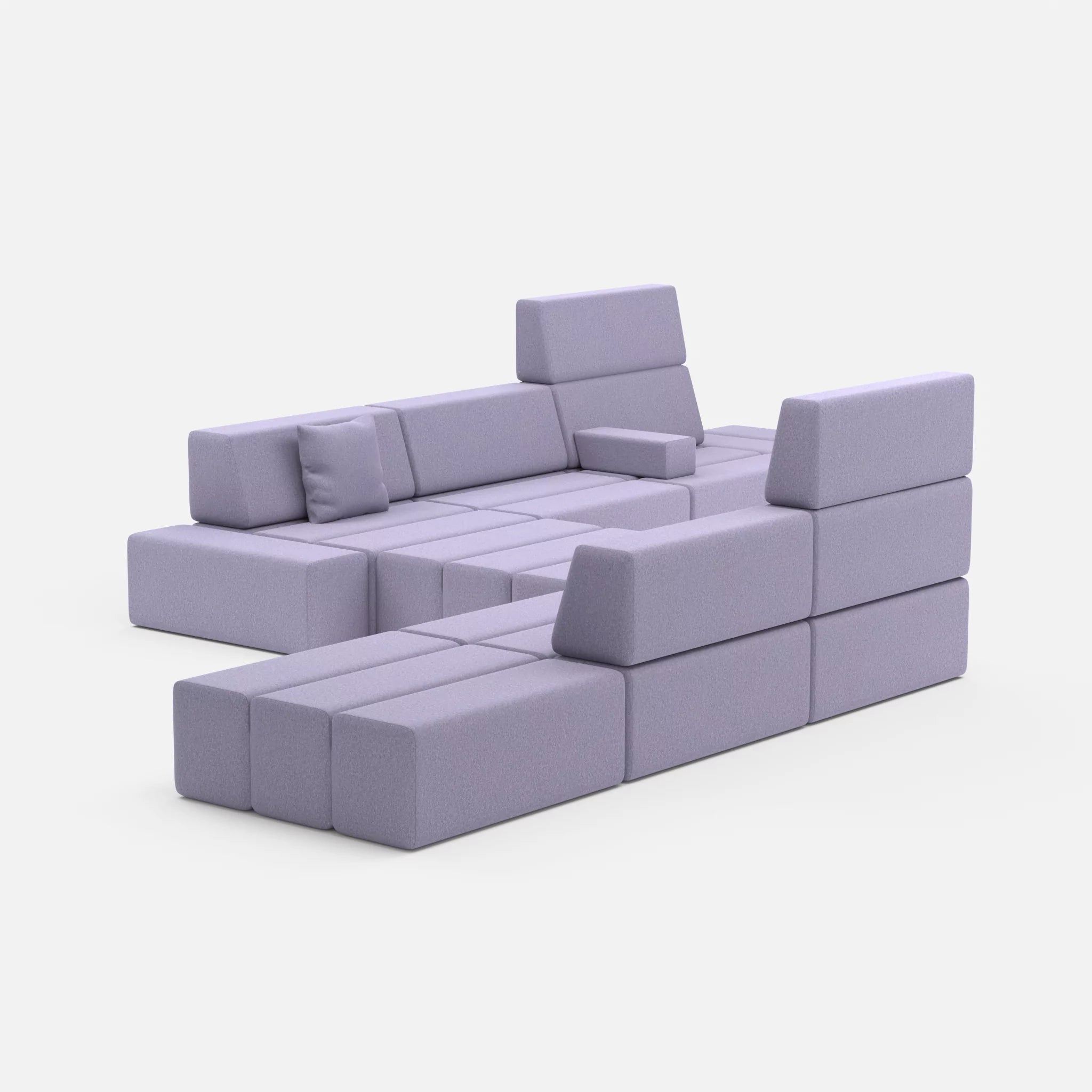 Sofalandschaft Bricks 1 dama0039 in Flieder von hinten