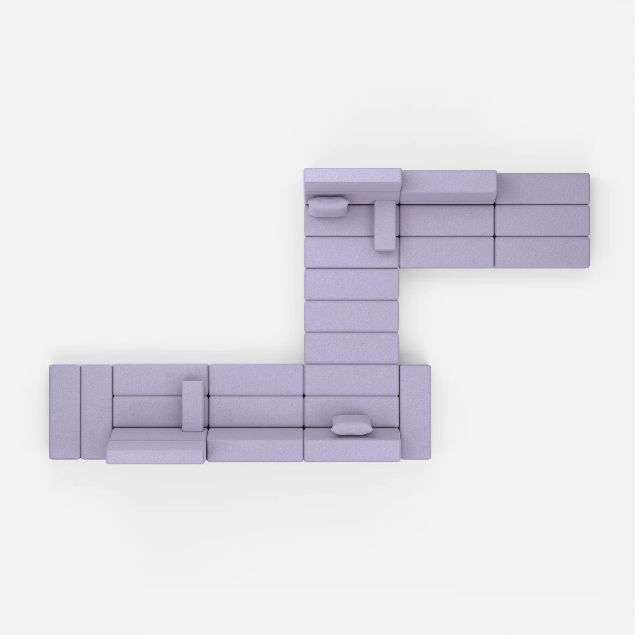 Sofalandschaft Bricks 1 dama0039 in Flieder von oben