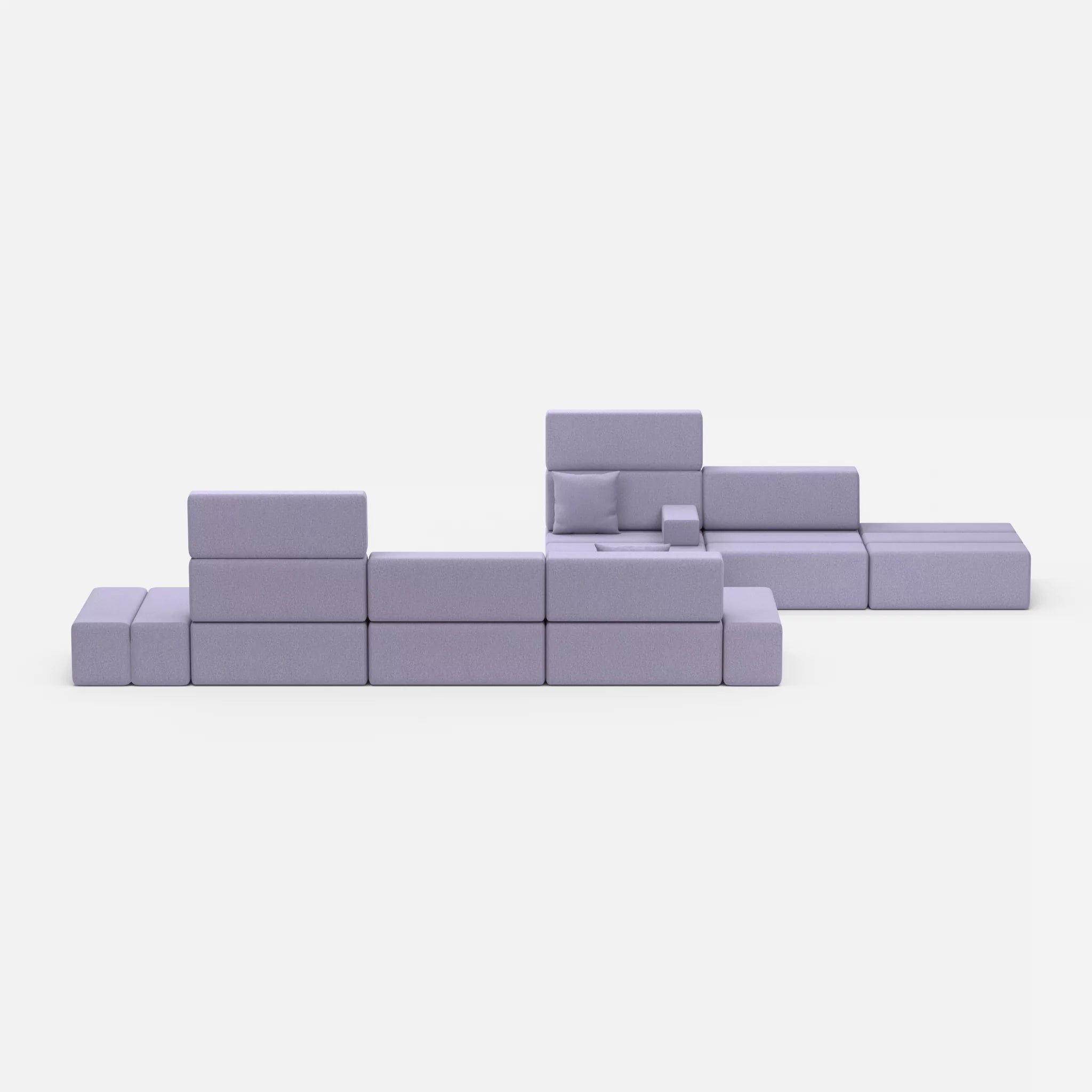 Sofalandschaft Bricks 1 dama0039 in Flieder von vorne