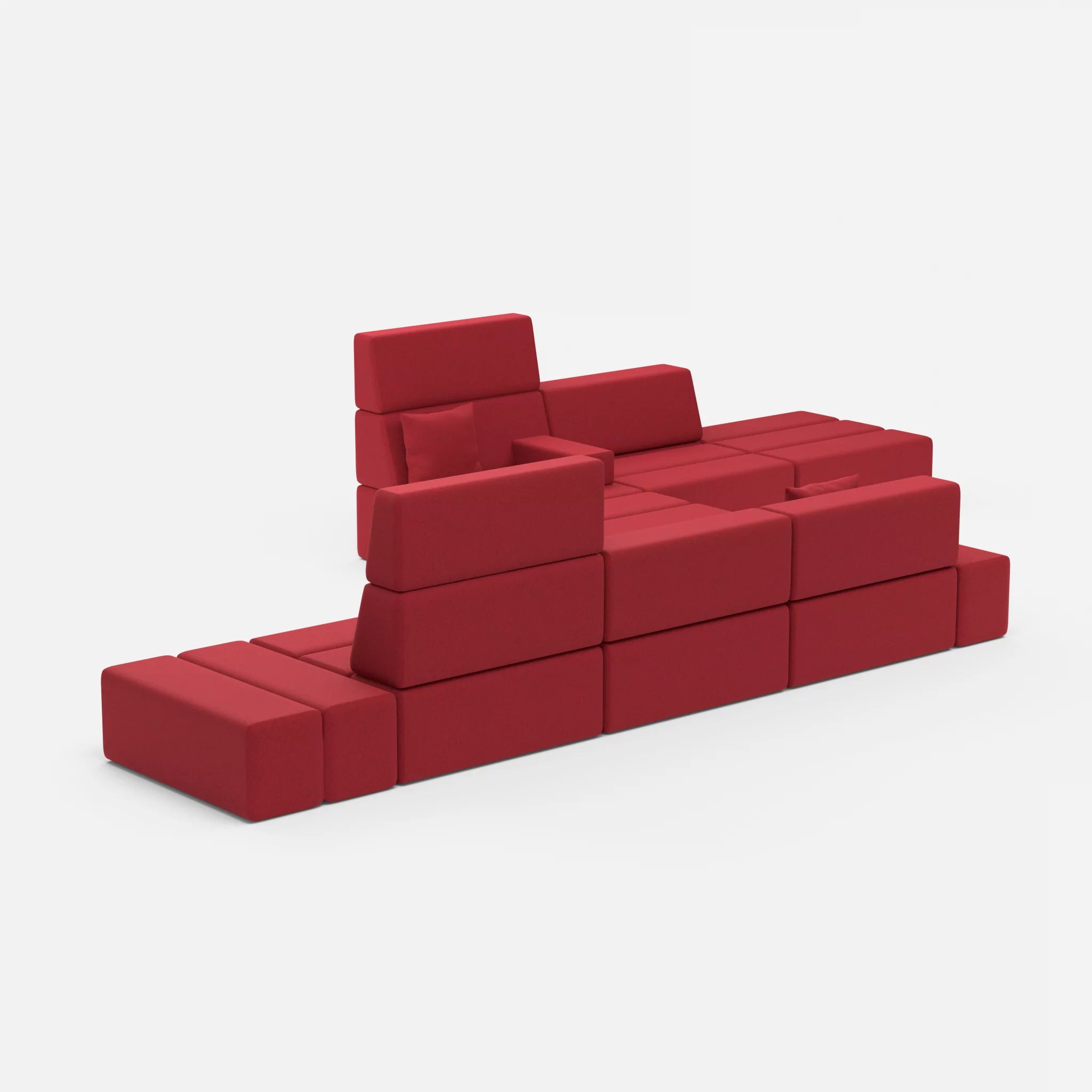 Sofalandschaft Bricks 1 dama0053 in Rot von der Seite