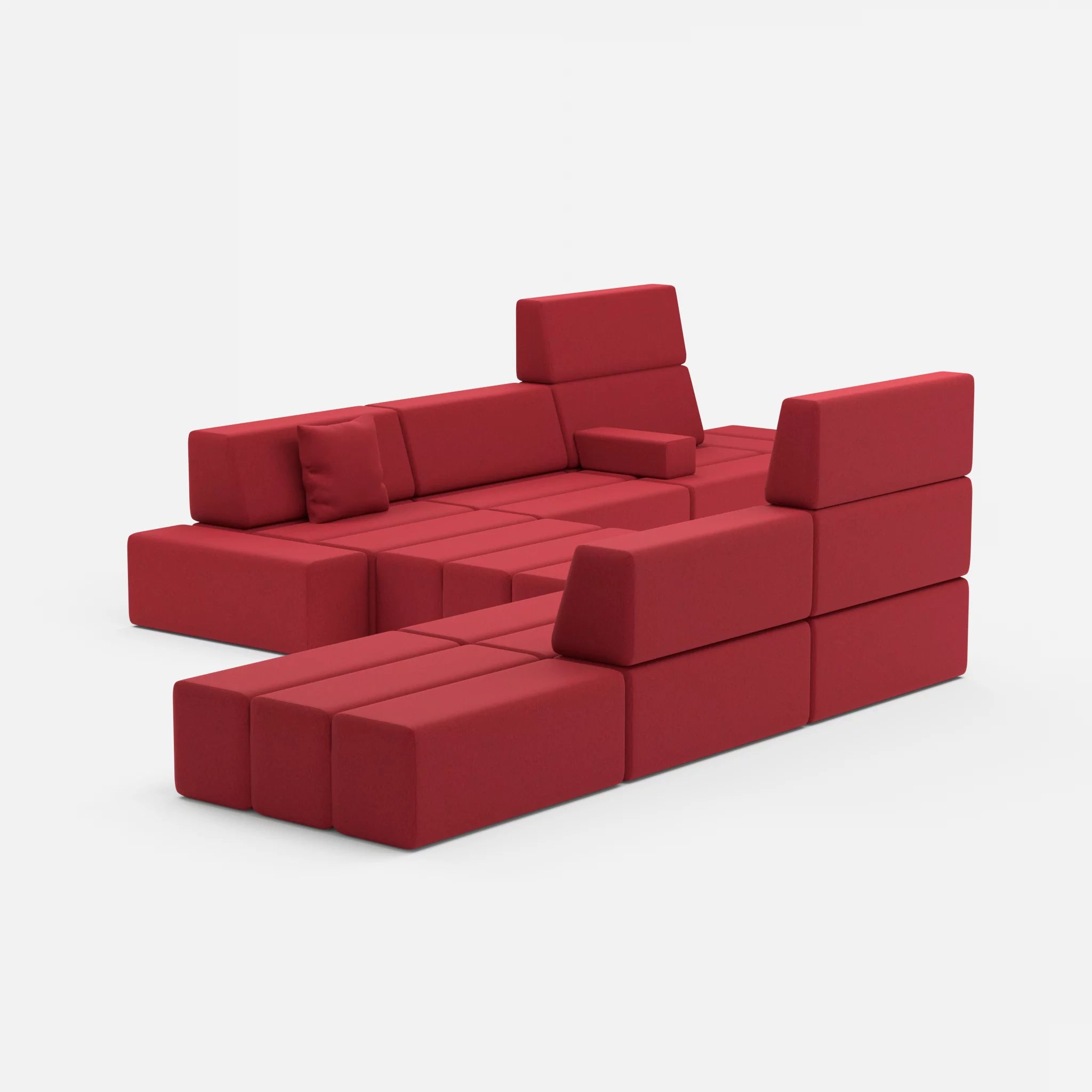 Sofalandschaft Bricks 1 dama0053 in Rot von hinten