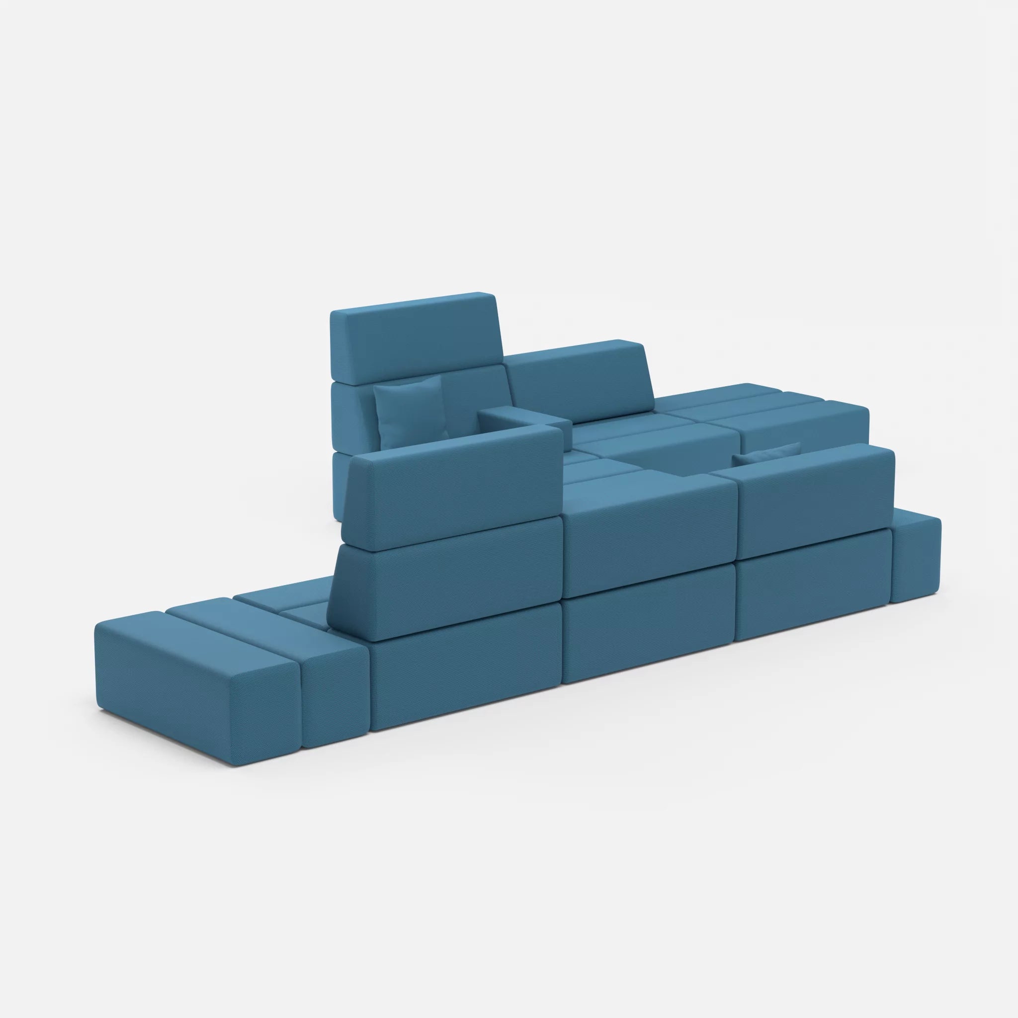 Sofalandschaft Bricks 1 novumazur in Dunkelblau von der Seite