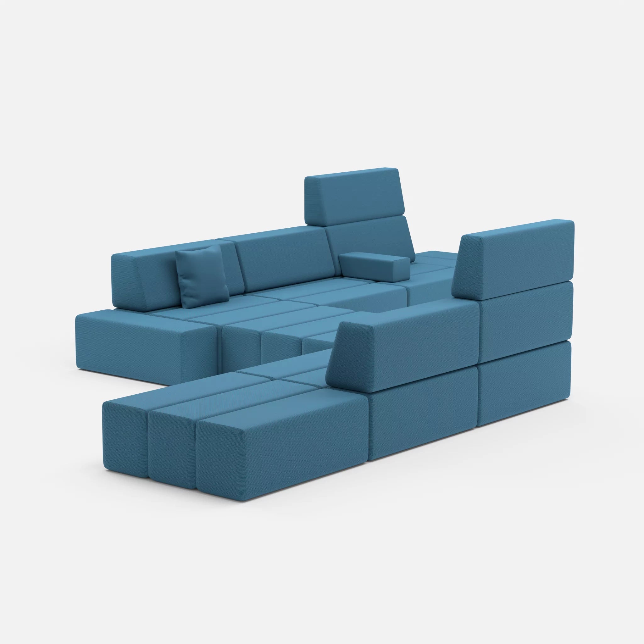 Sofalandschaft Bricks 1 novumazur in Dunkelblau von hinten