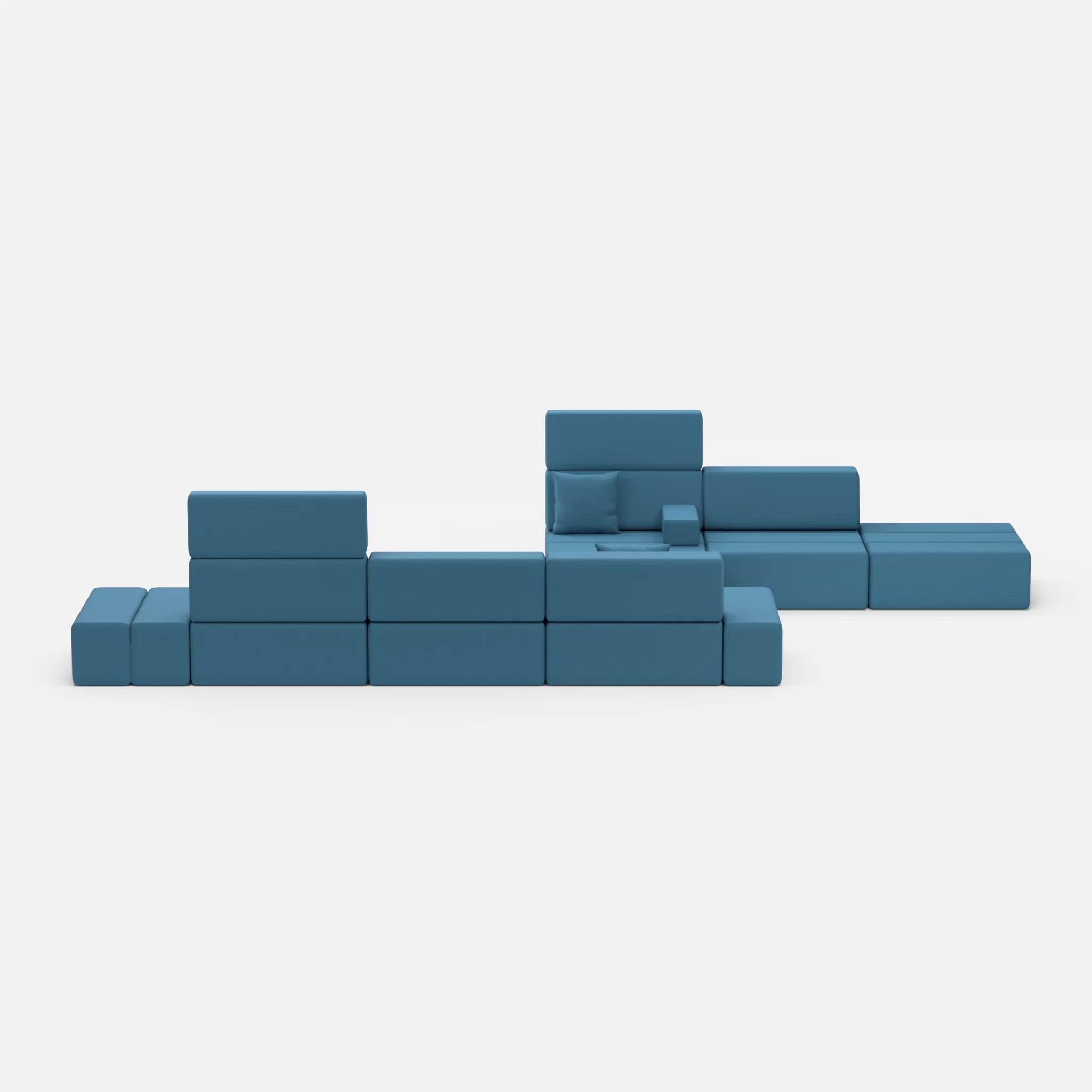 Sofalandschaft Bricks 1 novumazur in Dunkelblau von vorne