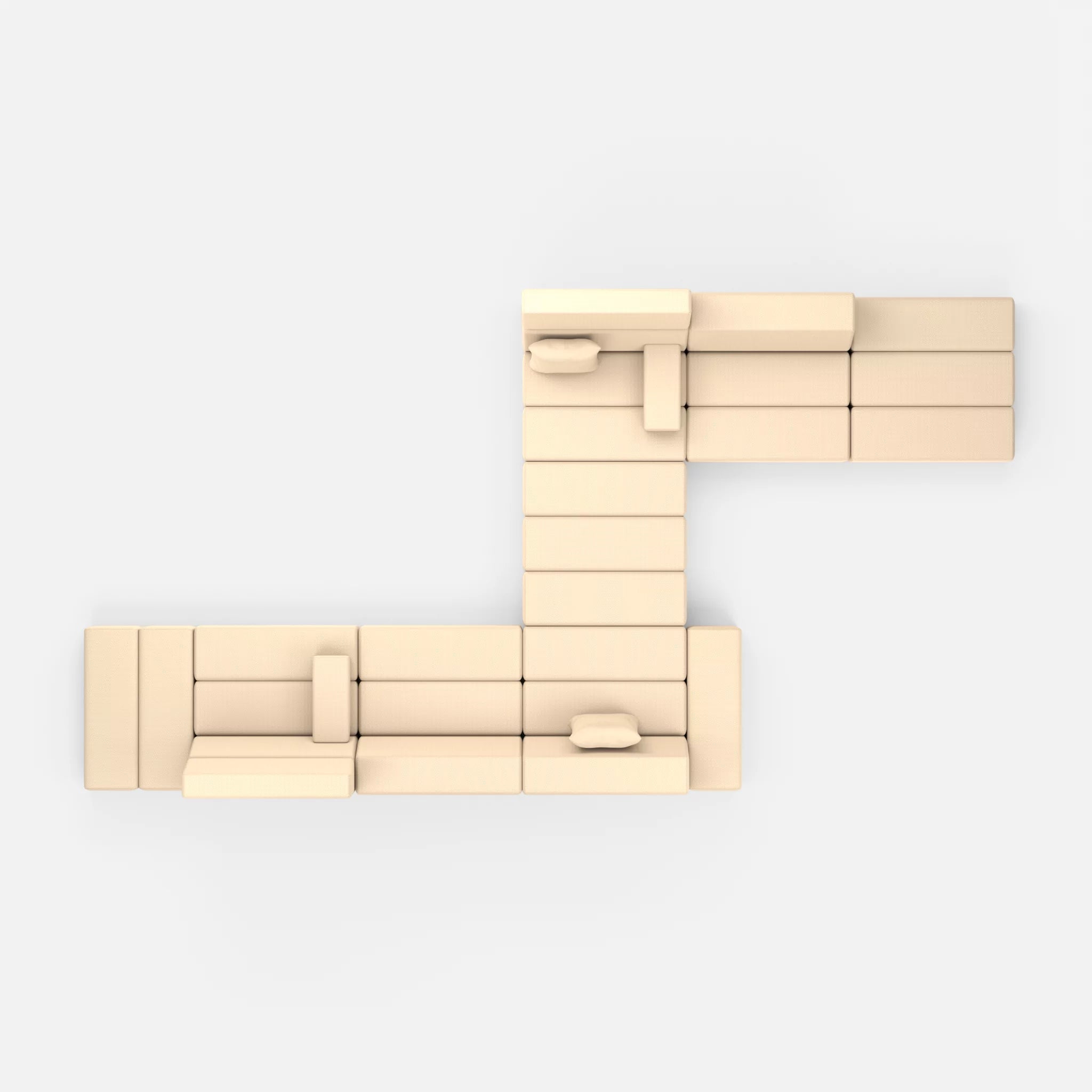 Sofalandschaft Bricks 1 novumcocos in Hellbraun von oben