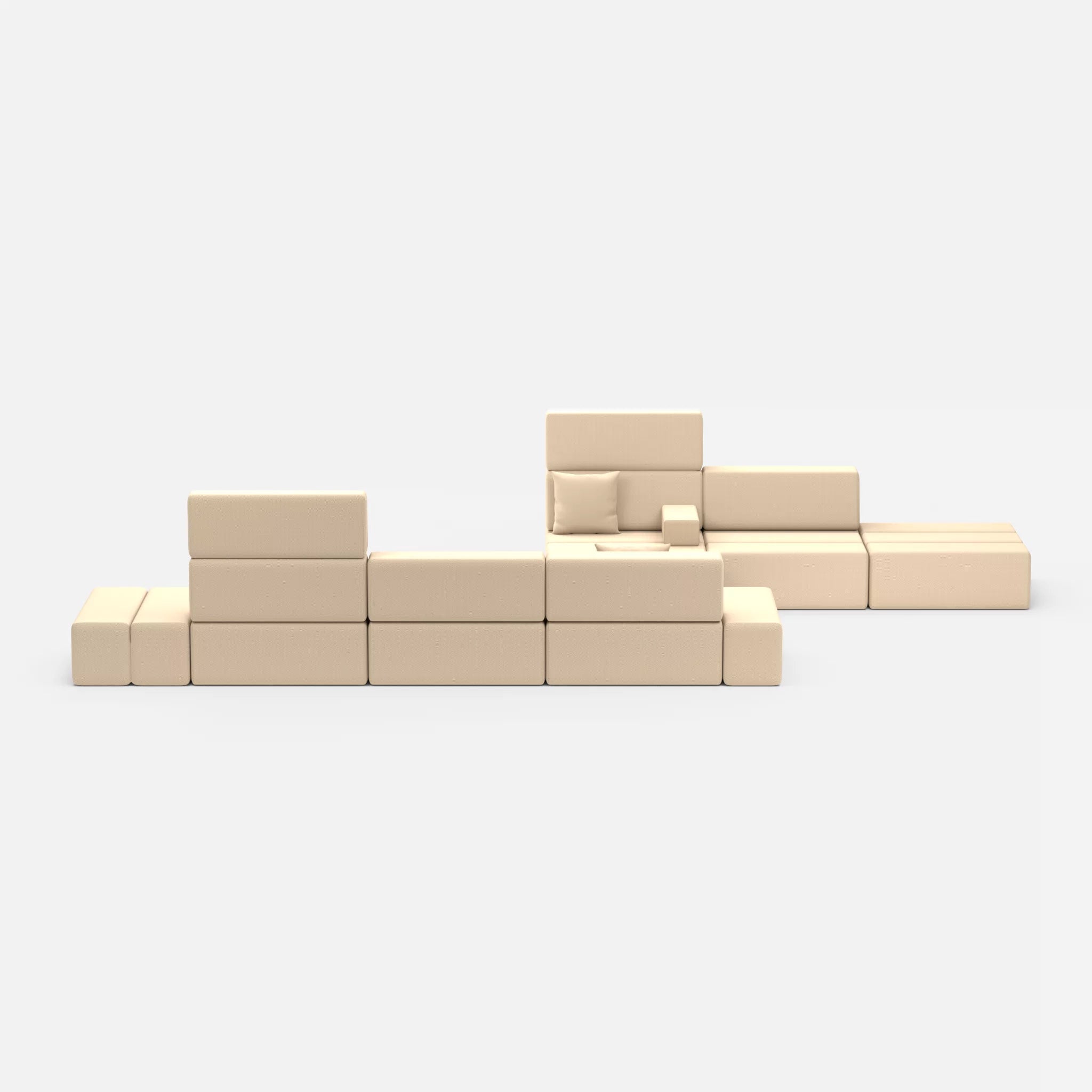 Sofalandschaft Bricks 1 novumcocos in Hellbraun von vorne