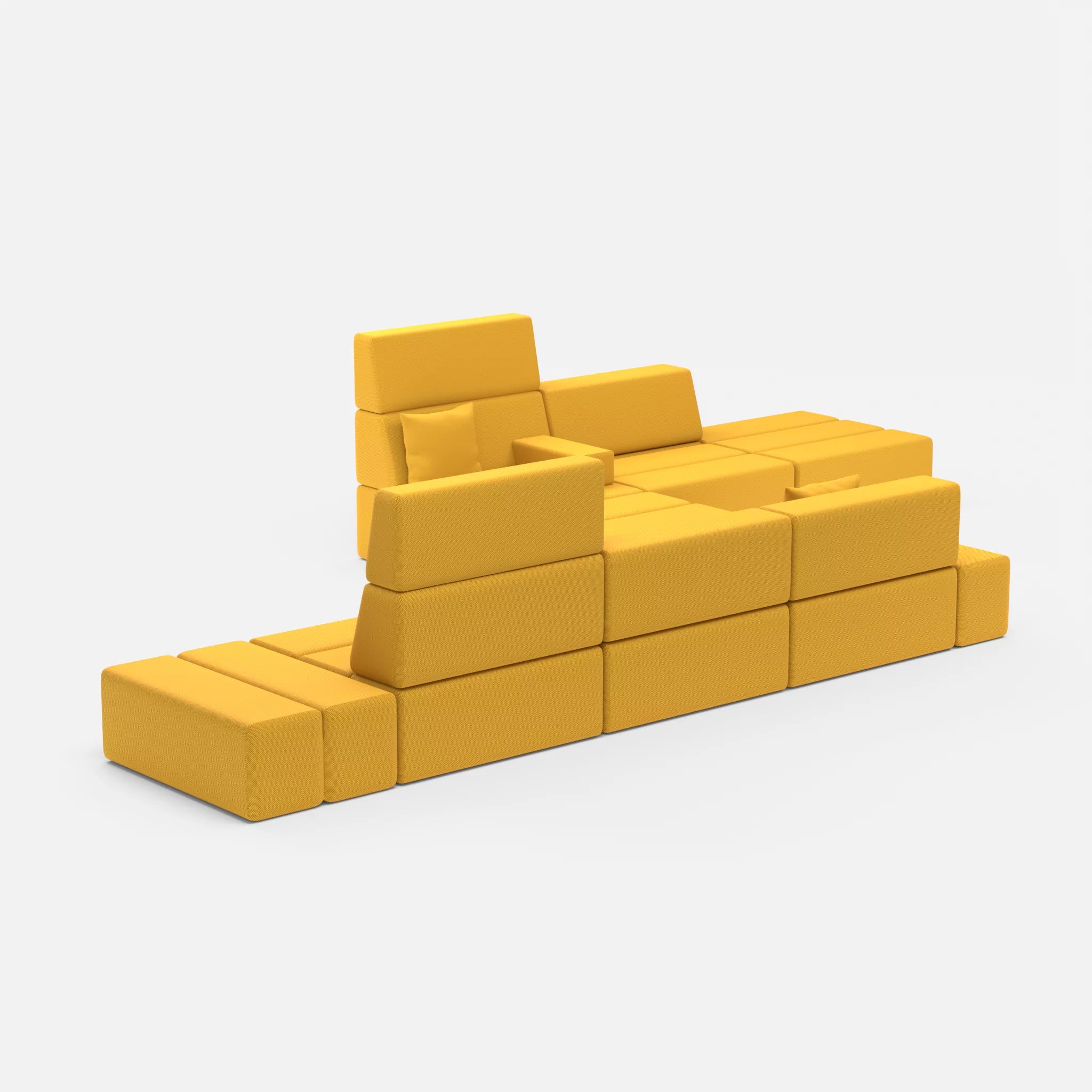 Sofalandschaft Bricks 1 novumcurry in Curry von der Seite