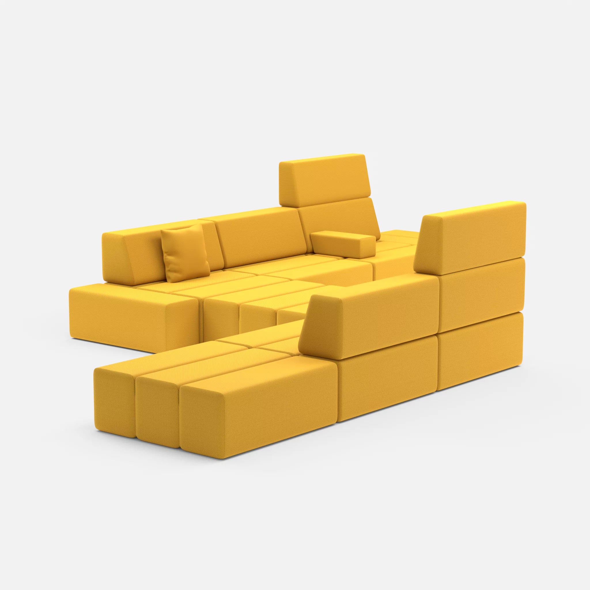 Sofalandschaft Bricks 1 novumcurry in Curry von hinten