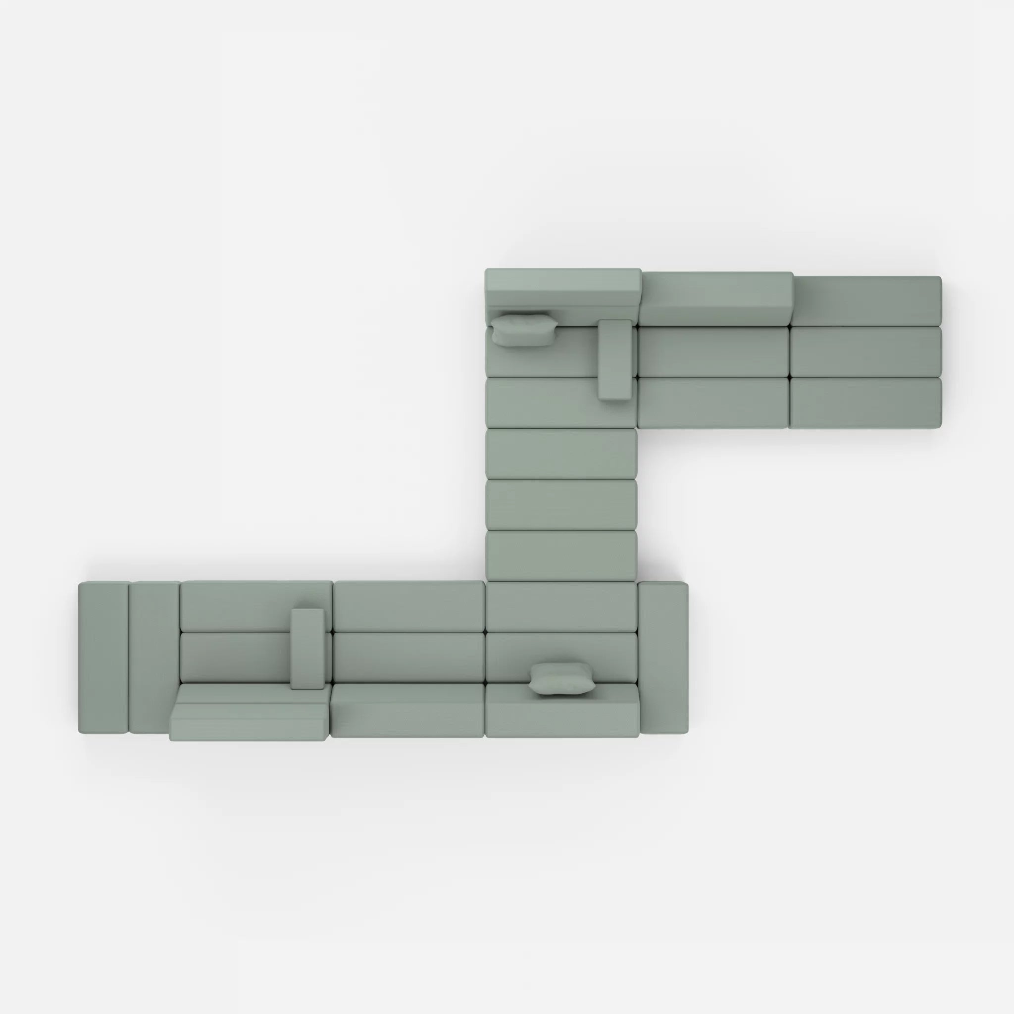 Sofalandschaft Bricks 1 novumdelphi in Graublau von oben