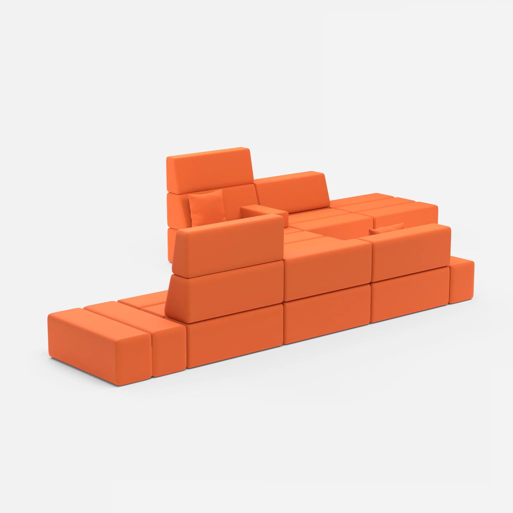 Sofalandschaft Bricks 1 radio3094 in Orange von der Seite