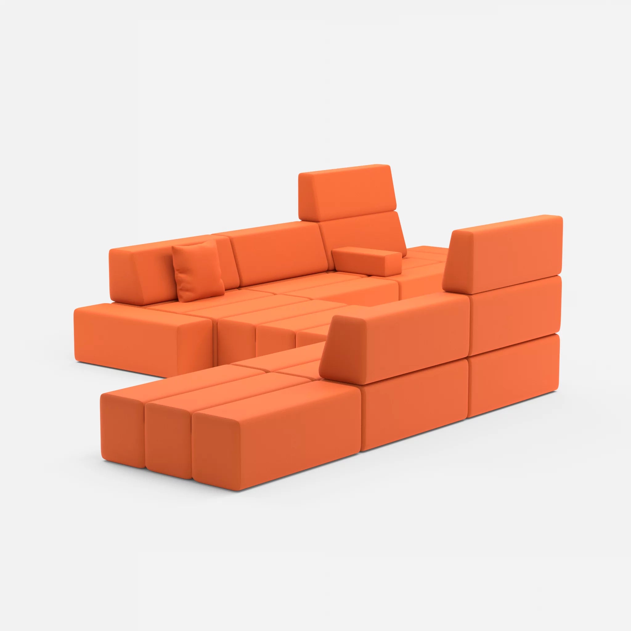 Sofalandschaft Bricks 1 radio3094 in Orange von hinten
