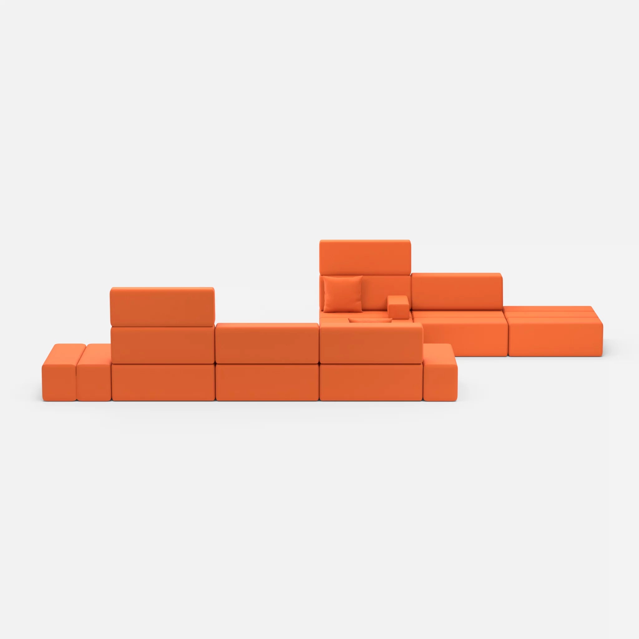 Sofalandschaft Bricks 1 radio3094 in Orange von vorne