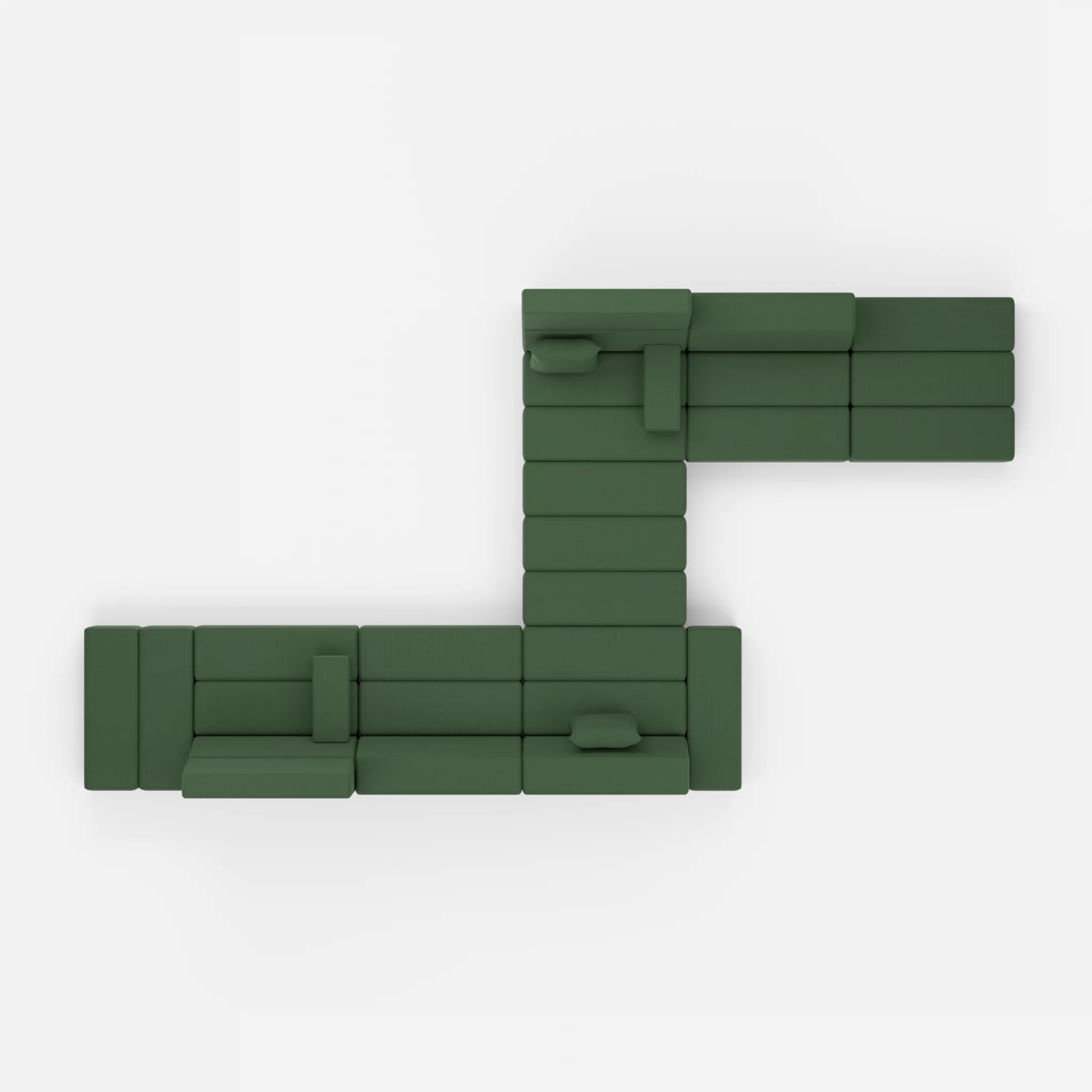 Sofalandschaft Bricks 1 radio7036 in Olive von oben