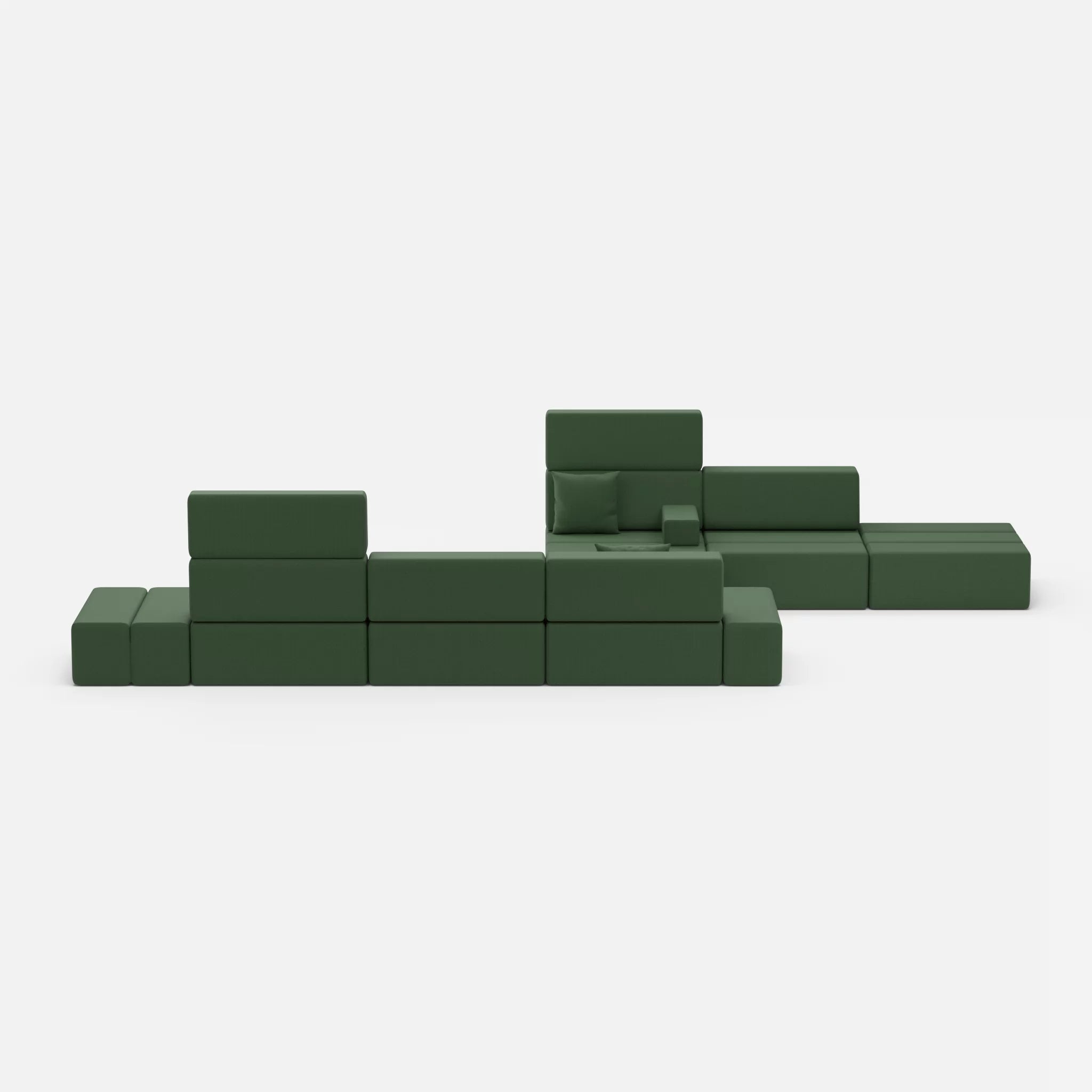Sofalandschaft Bricks 1 radio7036 in Olive von vorne