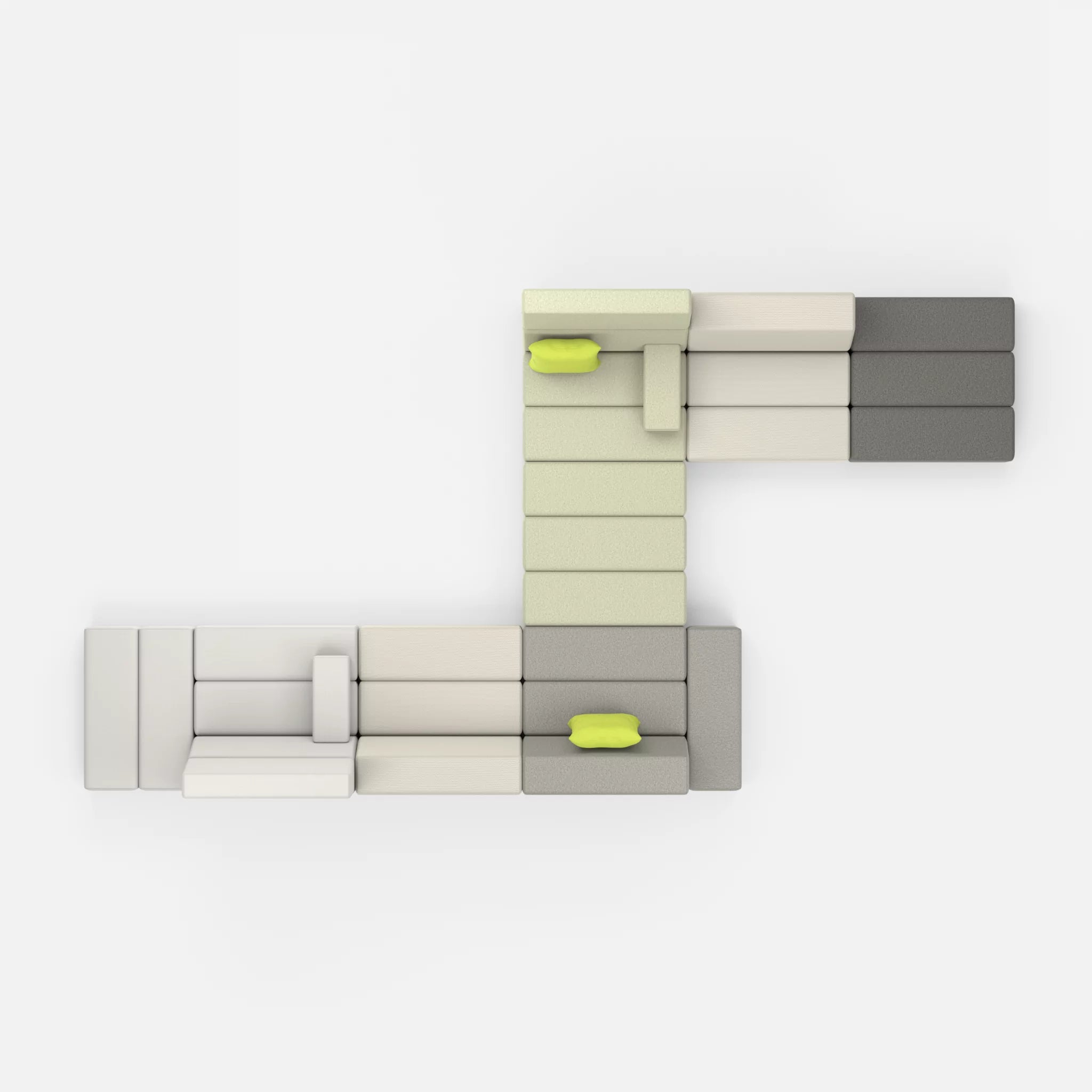 Sofalandschaft Bricks 1 radio8027-dama0057 in Hellgrau und Hellgrau von oben