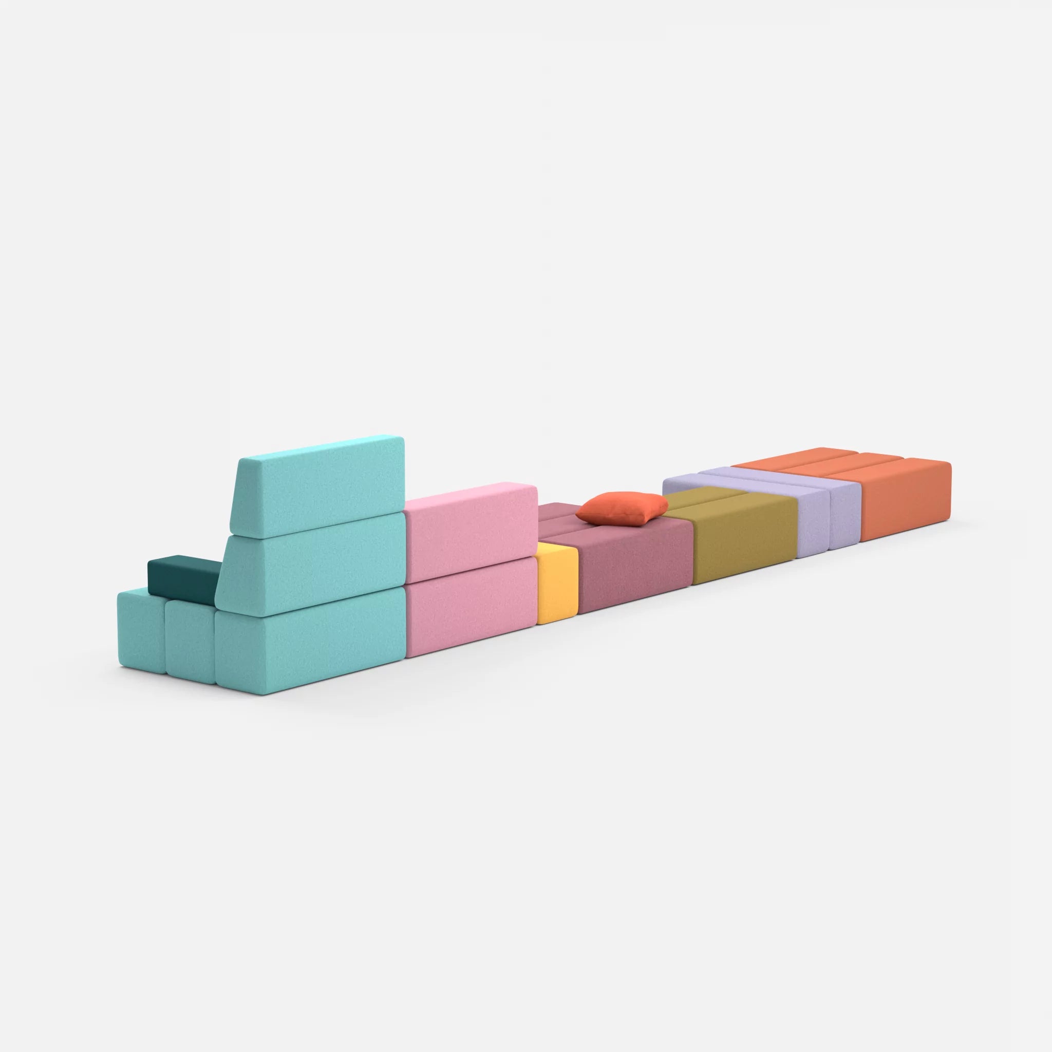 Sofalandschaft Bricks 3 dama0033-dama0084 in Terracotta und Rosa von hinten