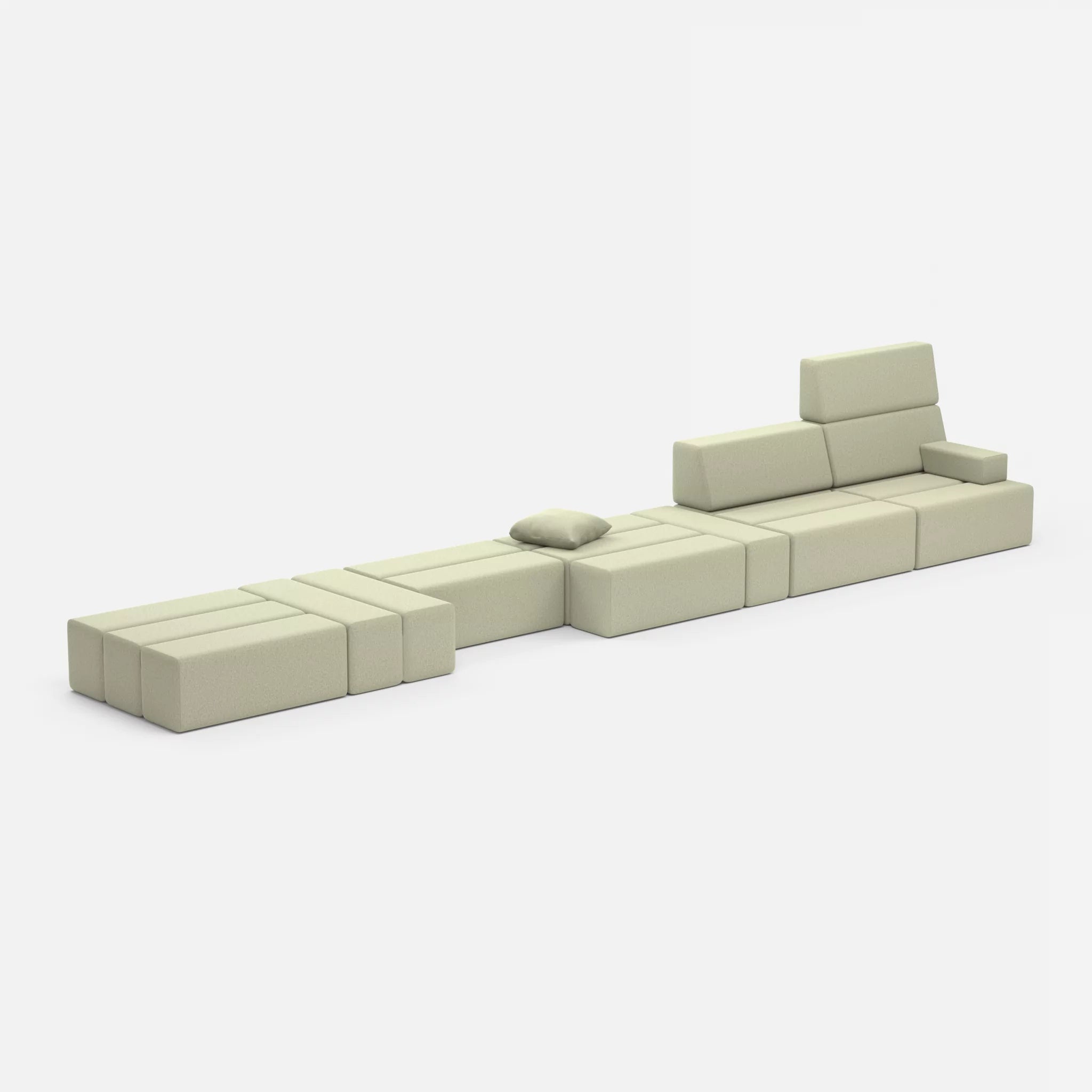 Sofalandschaft Bricks 3 dama0057 in Hellgrau von der Seite