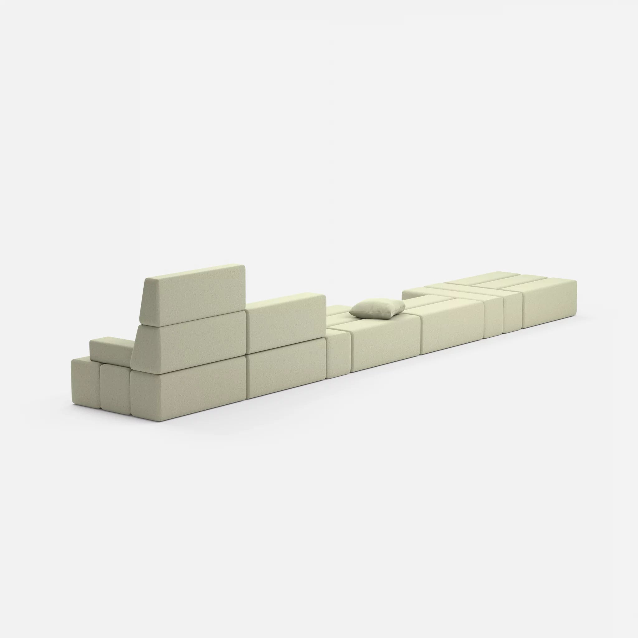 Sofalandschaft Bricks 3 dama0057 in Hellgrau von hinten