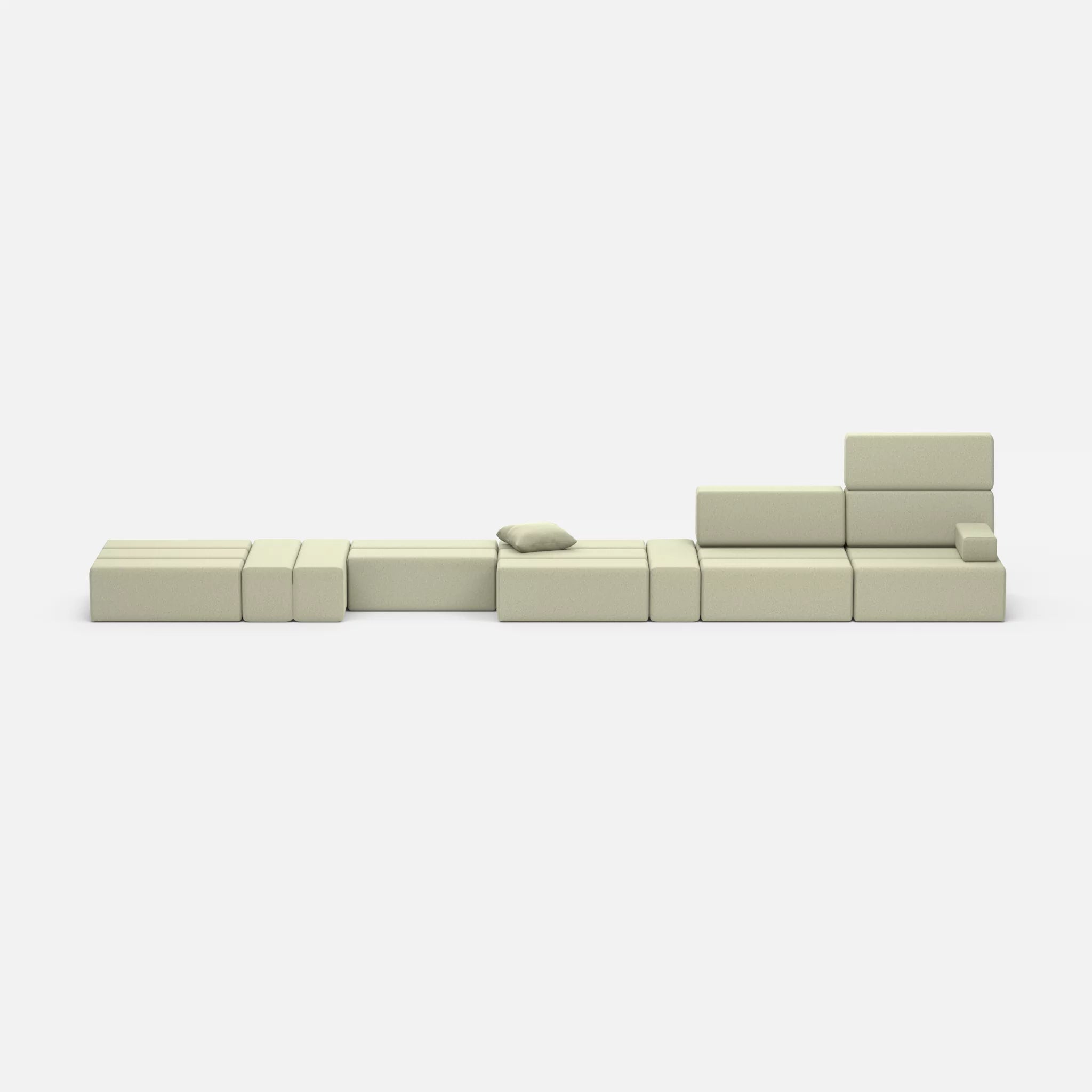 Sofalandschaft Bricks 3 dama0057 in Hellgrau von vorne