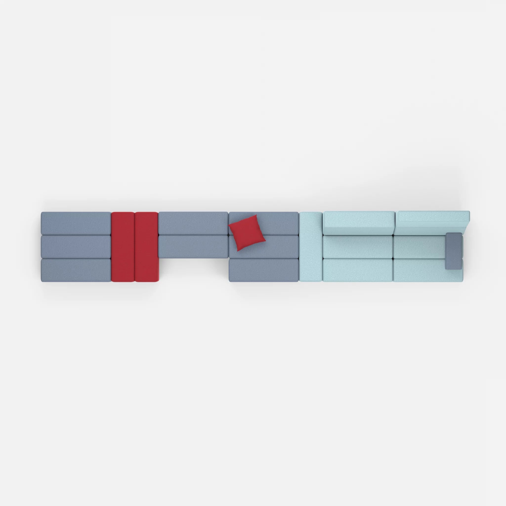 Sofalandschaft Bricks 3 dama0075-dama0016 in Blau und Hellblau von oben