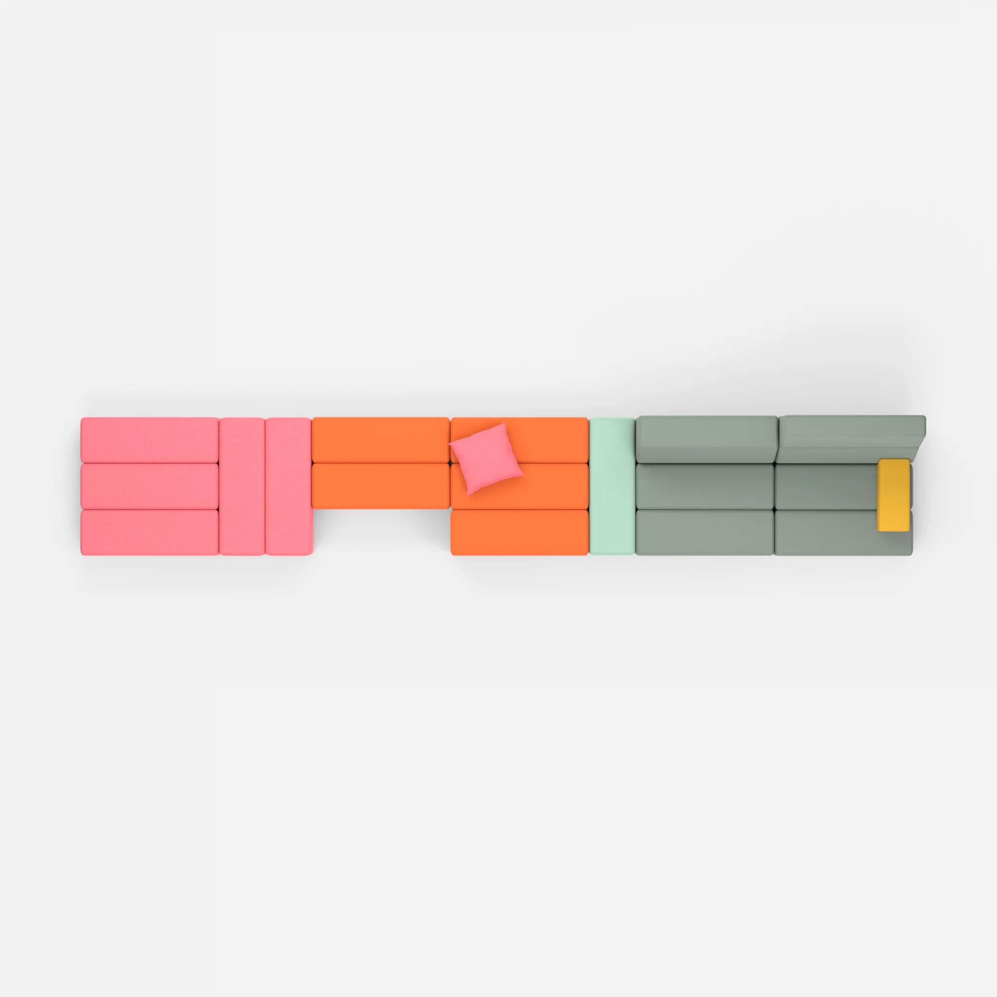 Sofalandschaft Bricks 3 dama0083-novumdelphi in Pink und Graublau von oben