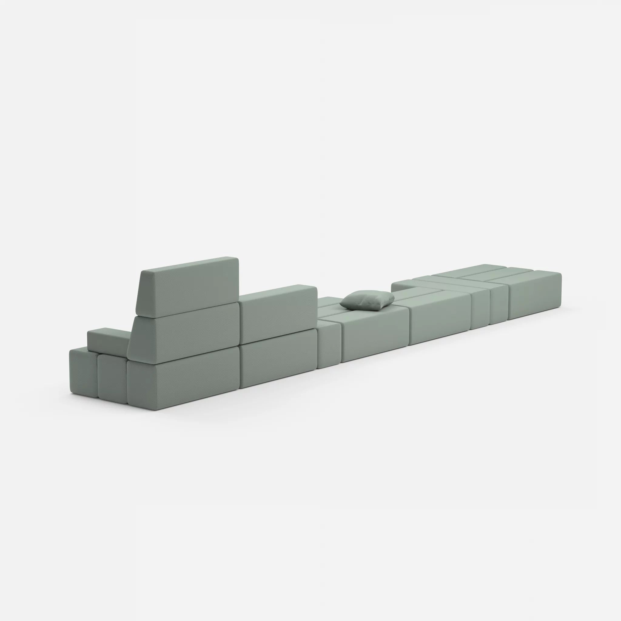 Sofalandschaft Bricks 3 novumdelphi in Graublau von hinten
