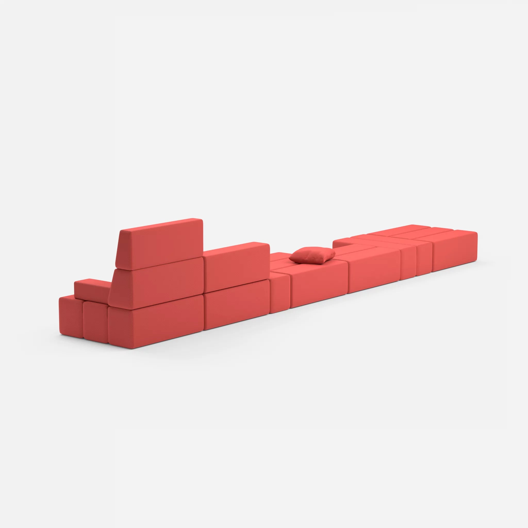 Sofalandschaft Bricks 3 novumheart in Rot von hinten