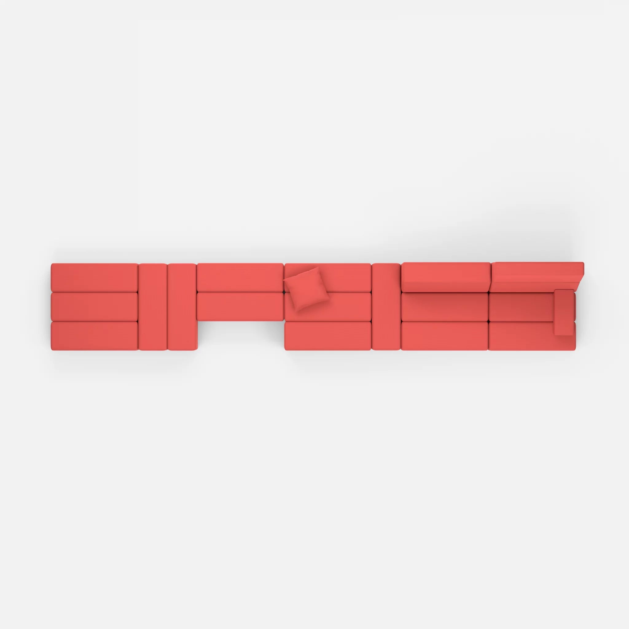Sofalandschaft Bricks 3 novumheart in Rot von oben