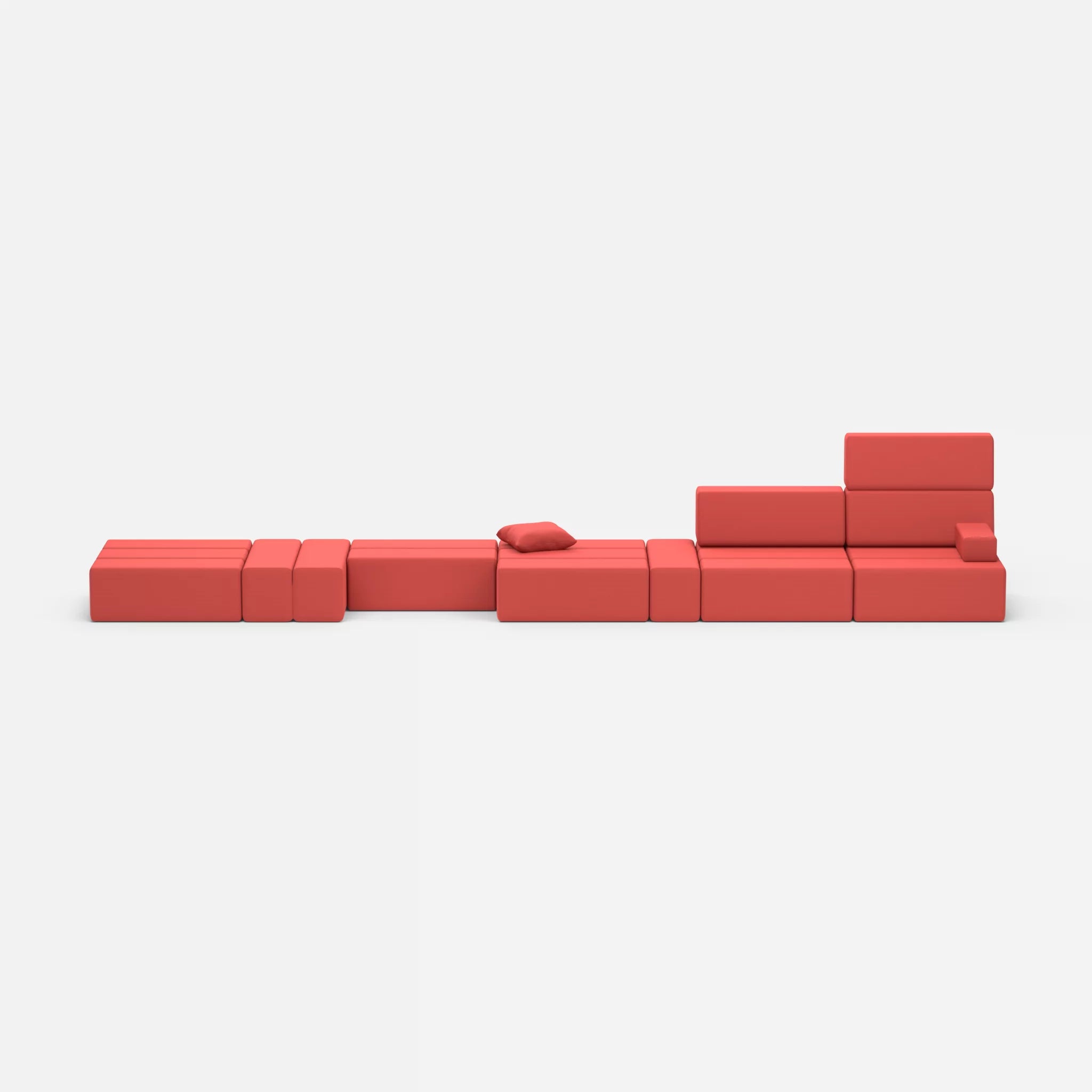 Sofalandschaft Bricks 3 novumheart in Rot von vorne