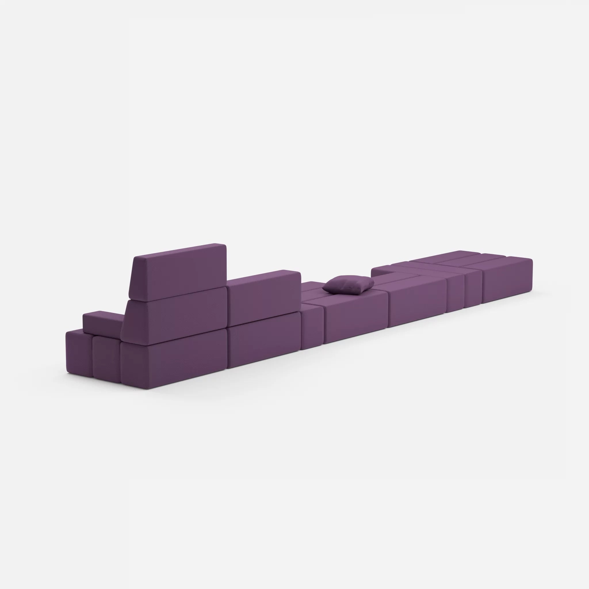 Sofalandschaft Bricks 3 novumprune in Violett von hinten