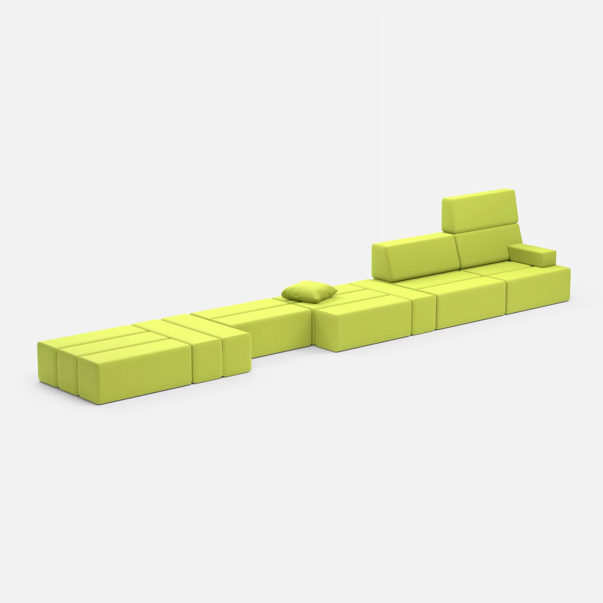 Sofalandschaft Bricks 3 radio7041 in Hellgrün von der Seite