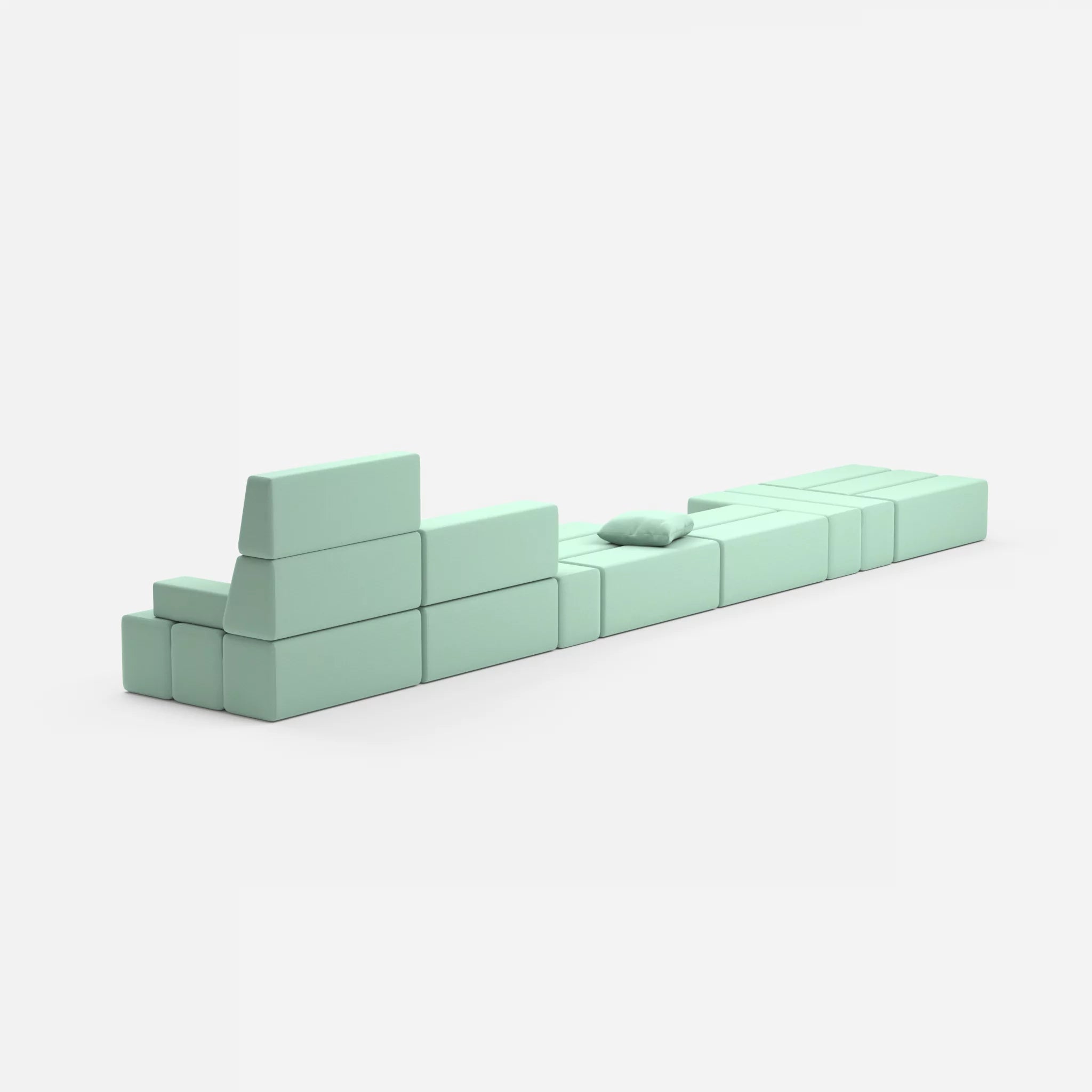 Sofalandschaft Bricks 3 radio7045 in Hellblau von hinten