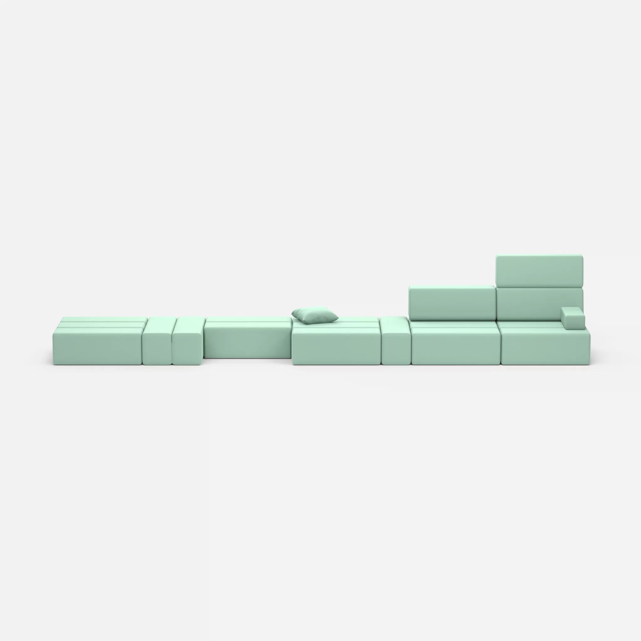 Sofalandschaft Bricks 3 radio7045 in Hellblau von vorne