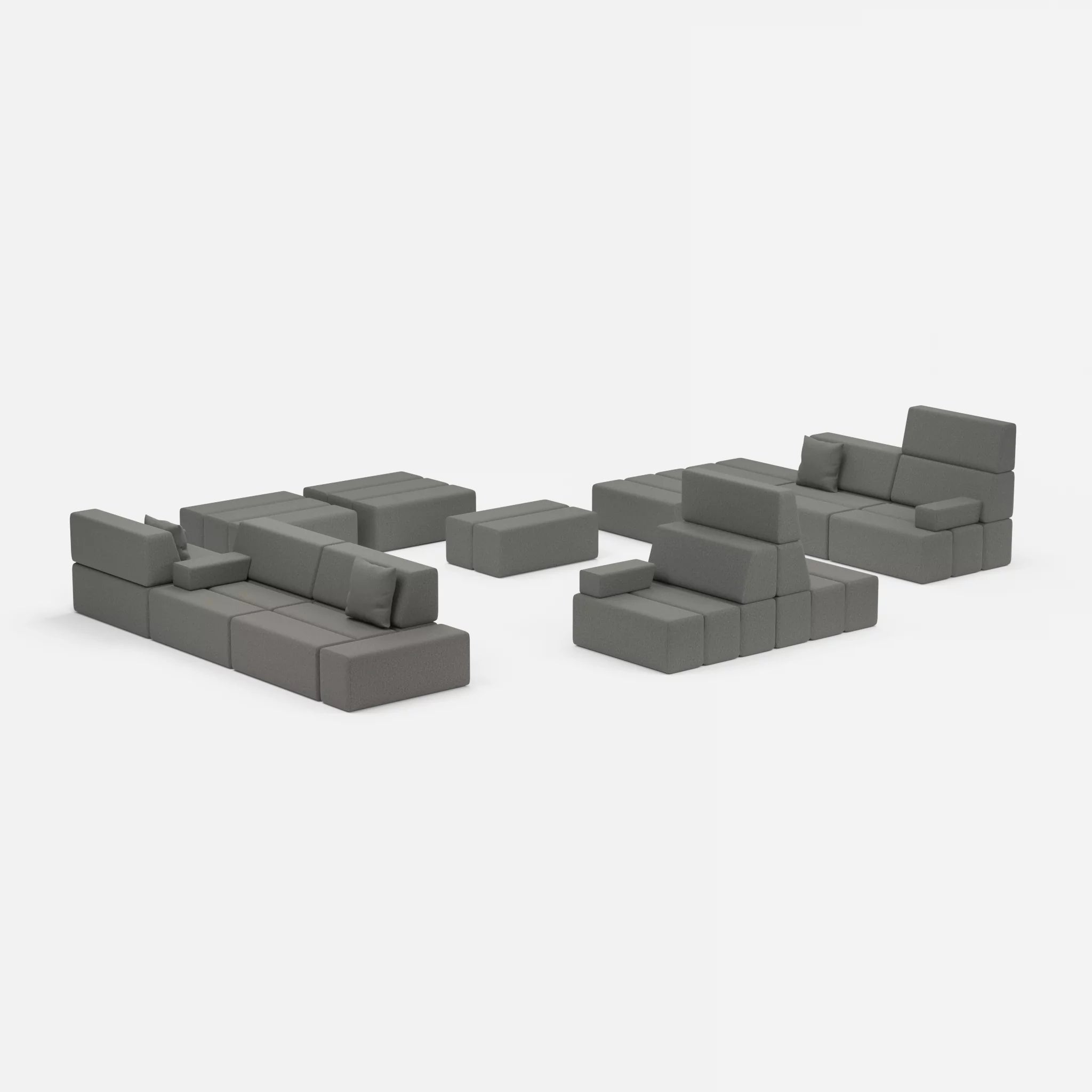 Sofalandschaft Bricks 4 dama0004 in Dunkelgrau von der Seite