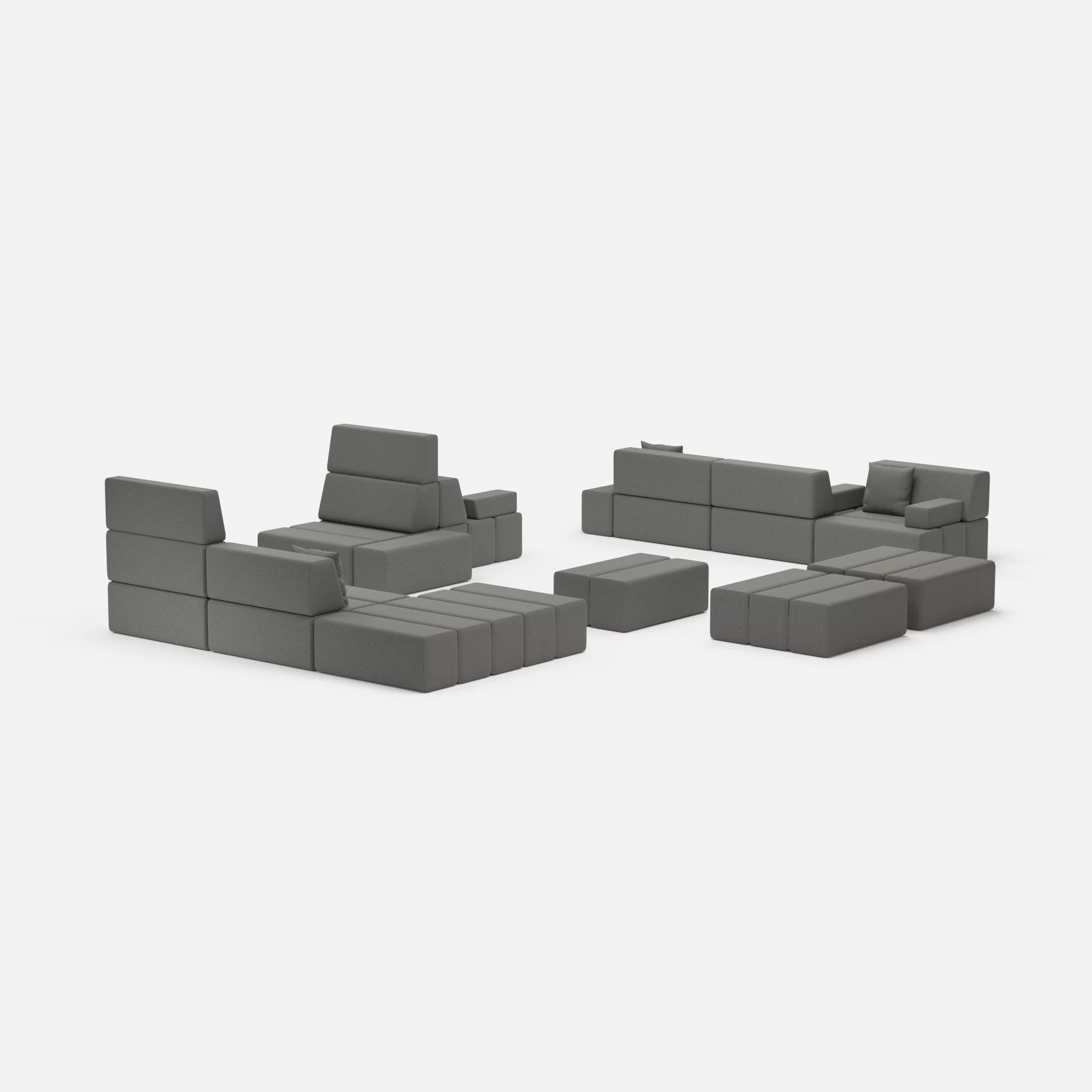 Sofalandschaft Bricks 4 dama0004 in Dunkelgrau von hinten