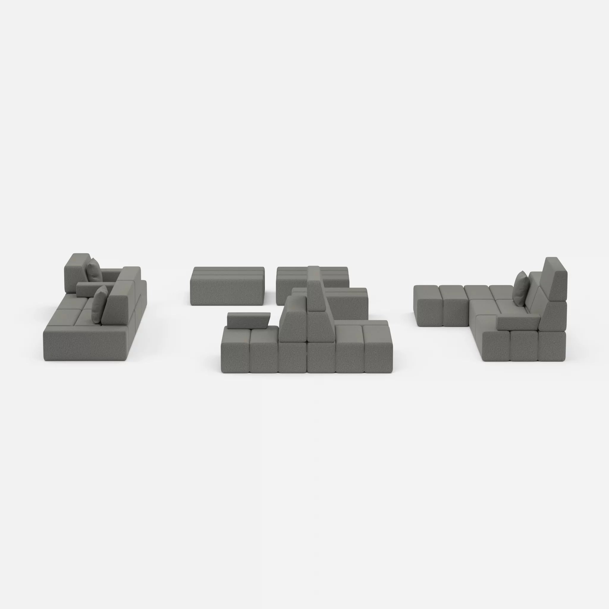 Sofalandschaft Bricks 4 dama0004 in Dunkelgrau von vorne