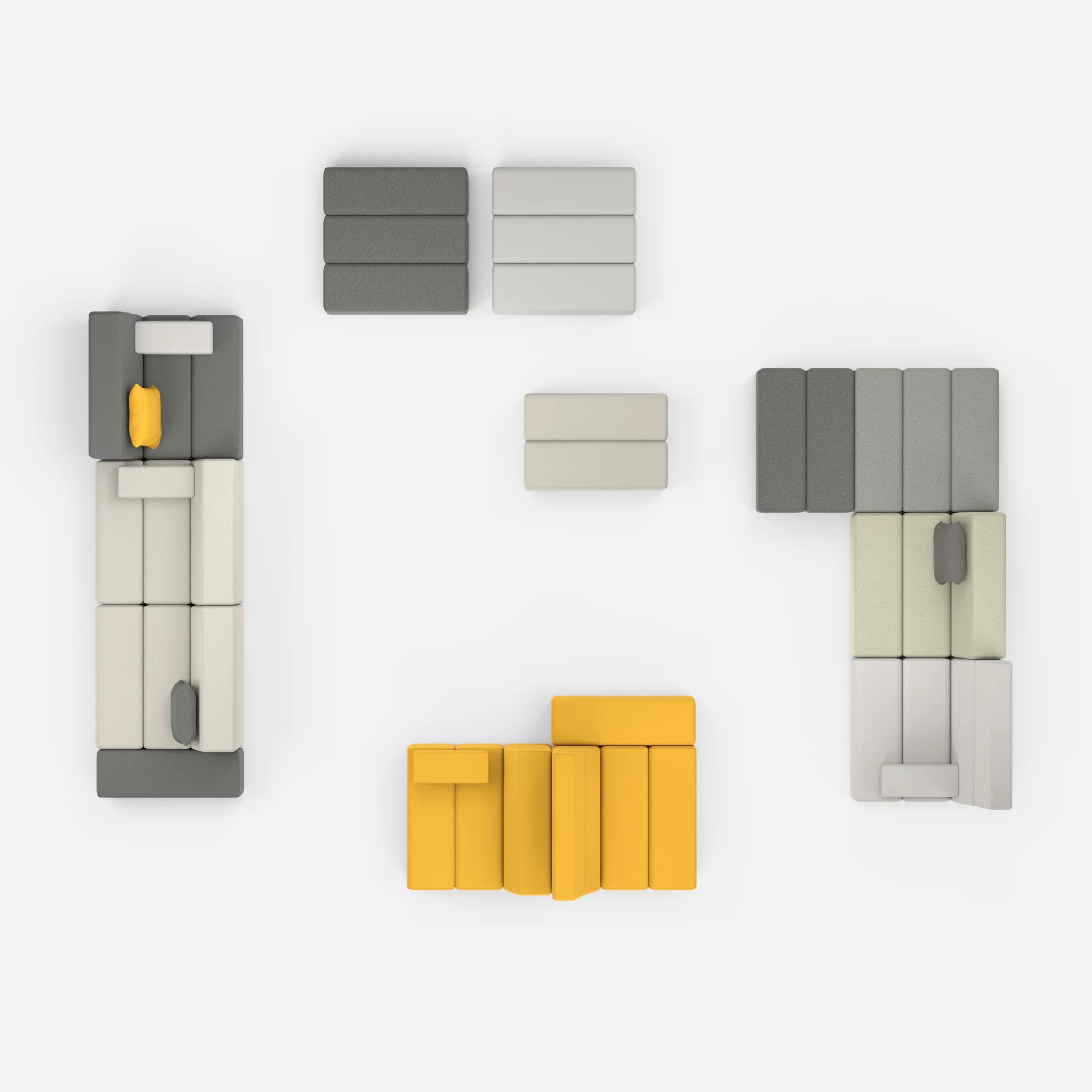 Sofalandschaft Bricks 4 novumcarbon-radio8027 in Dunkelgrau und Hellgrau von oben